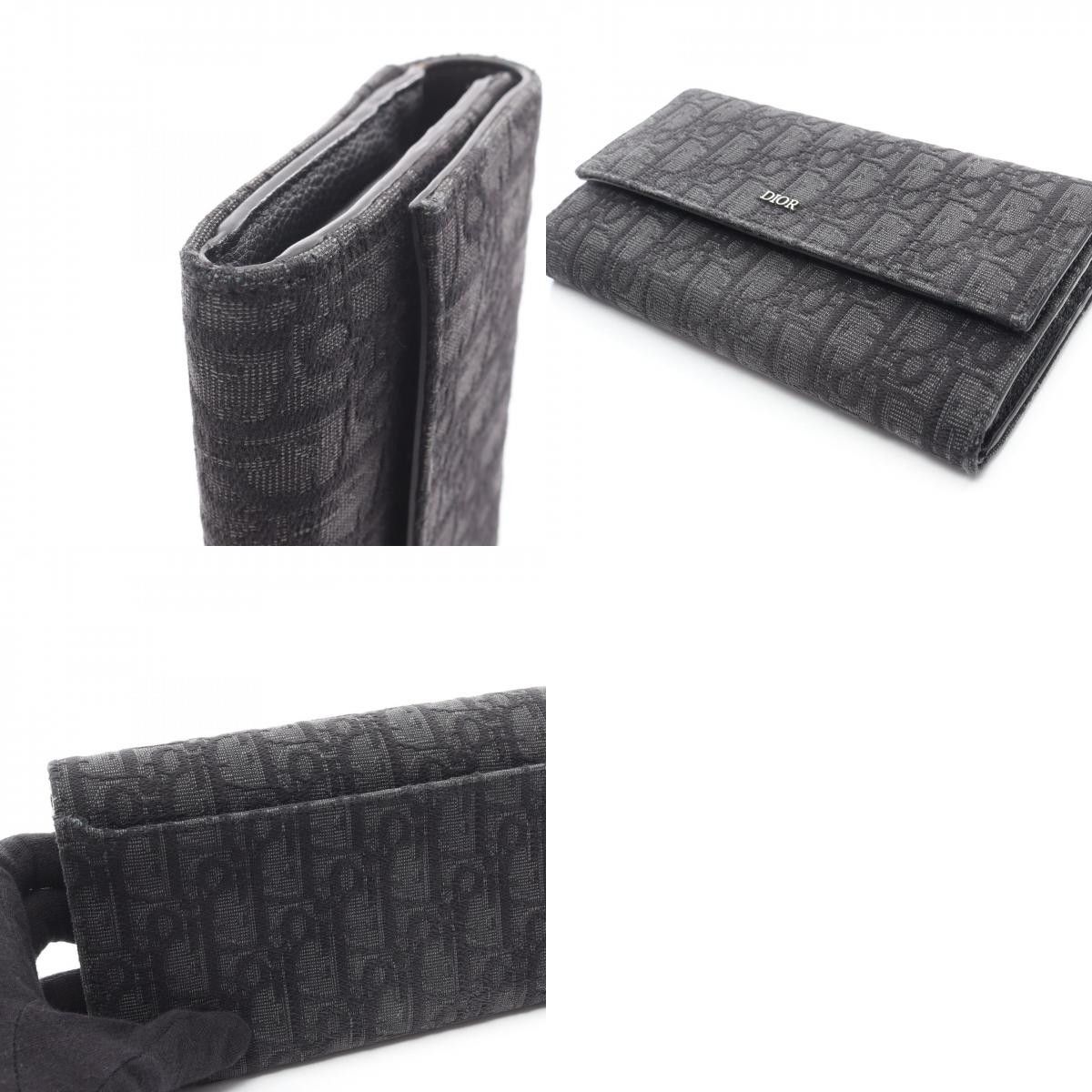 Dior Dior Dior Oblique Jacquard long flap wallet Textile Long Wallet DUTY FREE for USA Size ONE SIZE - 10 Thumbnail