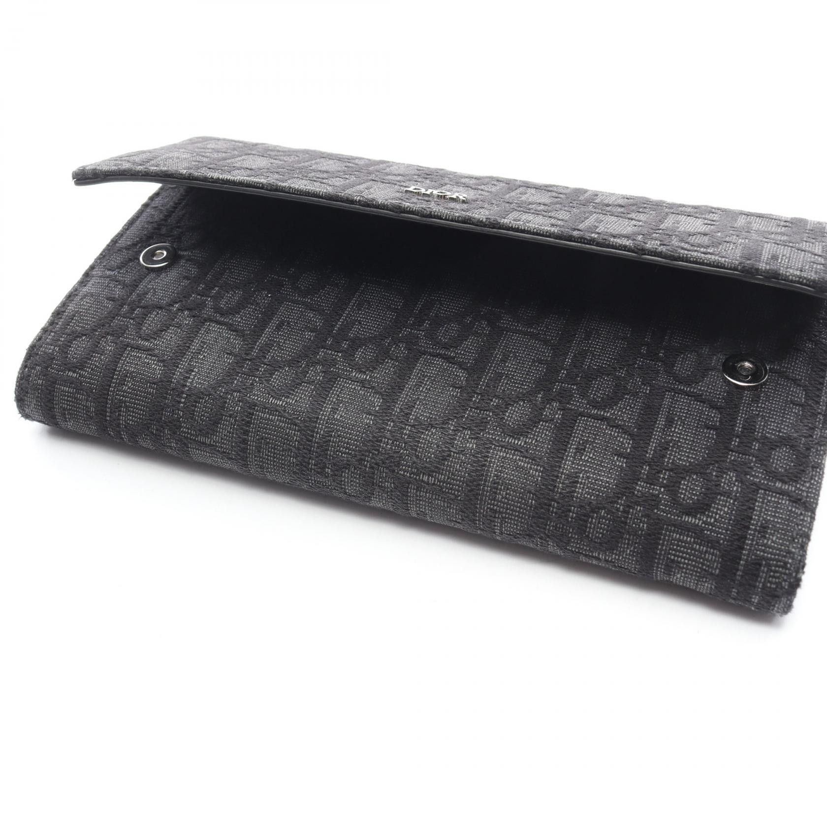Dior Dior Dior Oblique Jacquard long flap wallet Textile Long Wallet DUTY FREE for USA Size ONE SIZE - 5 Thumbnail