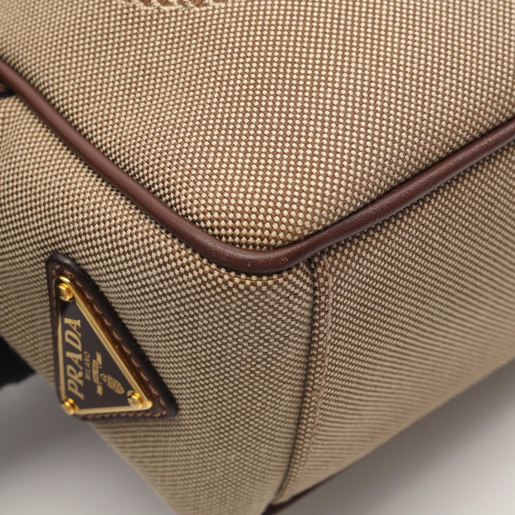 Prada Prada Prada Logo Jacquard Canvas Leather Shoulder Bag Textile Shoulder Bag DUTY FREE for USA Size ONE SIZE - 7 Thumbnail