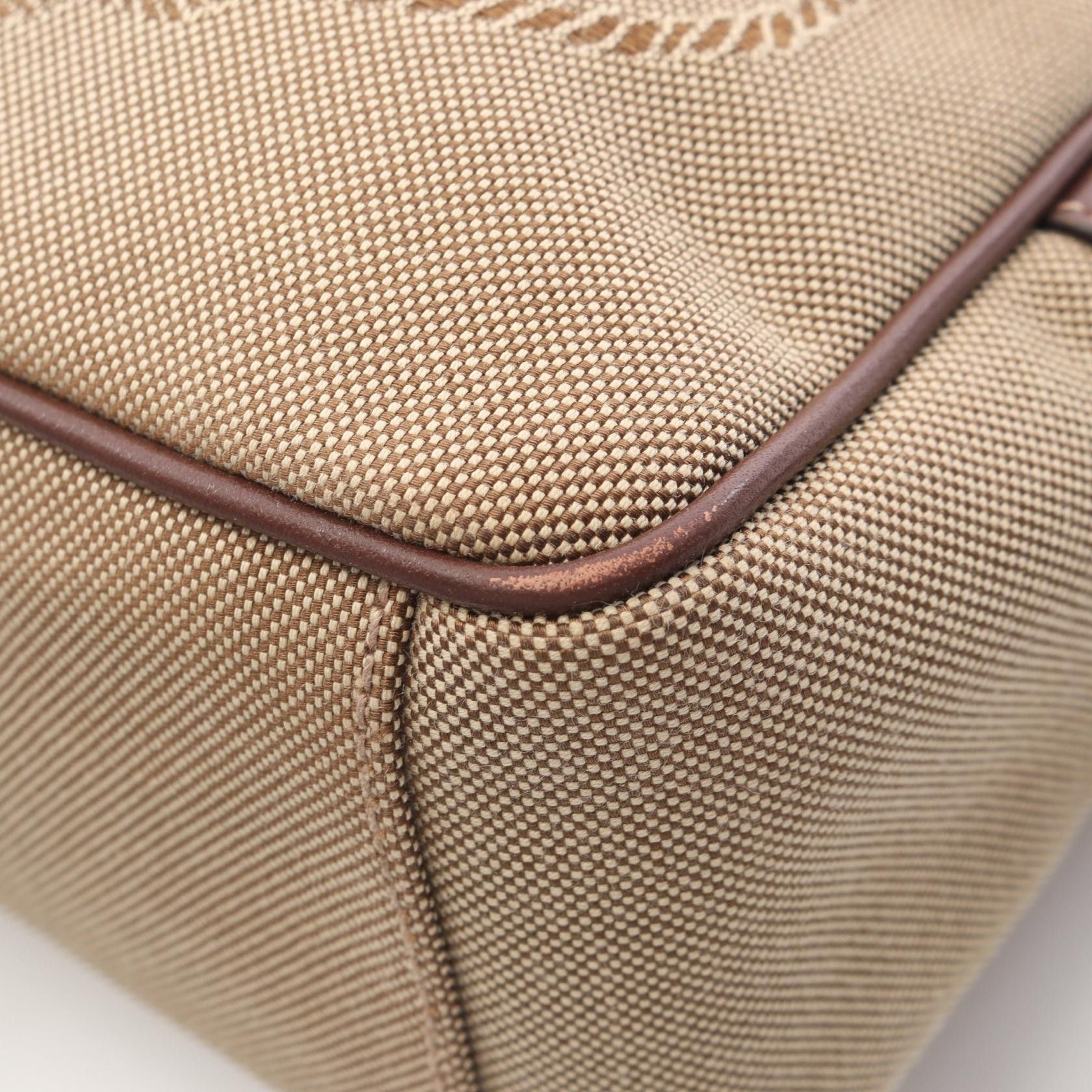 Prada Prada Prada Logo Jacquard Canvas Leather Shoulder Bag Textile Shoulder Bag DUTY FREE for USA Size ONE SIZE - 6 Thumbnail