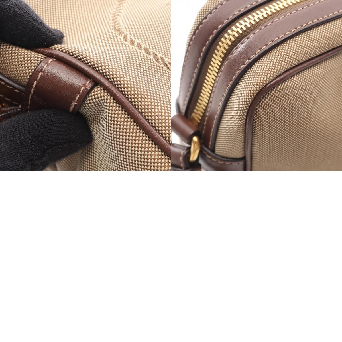 Prada Prada Prada Logo Jacquard Canvas Leather Shoulder Bag Textile Shoulder Bag DUTY FREE for USA Size ONE SIZE - 10 Thumbnail