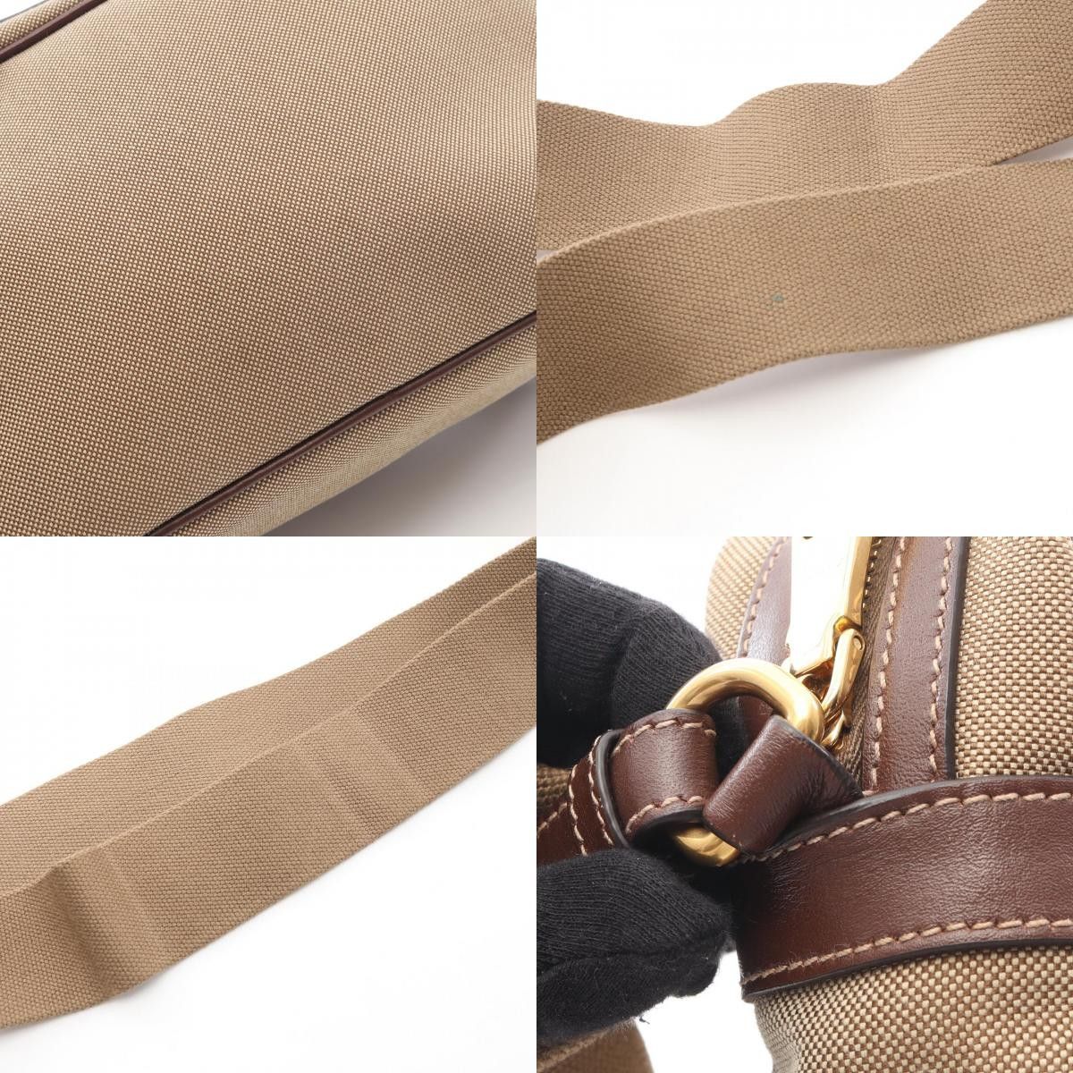 Prada Prada Prada Logo Jacquard Canvas Leather Shoulder Bag Textile Shoulder Bag DUTY FREE for USA Size ONE SIZE - 9 Thumbnail