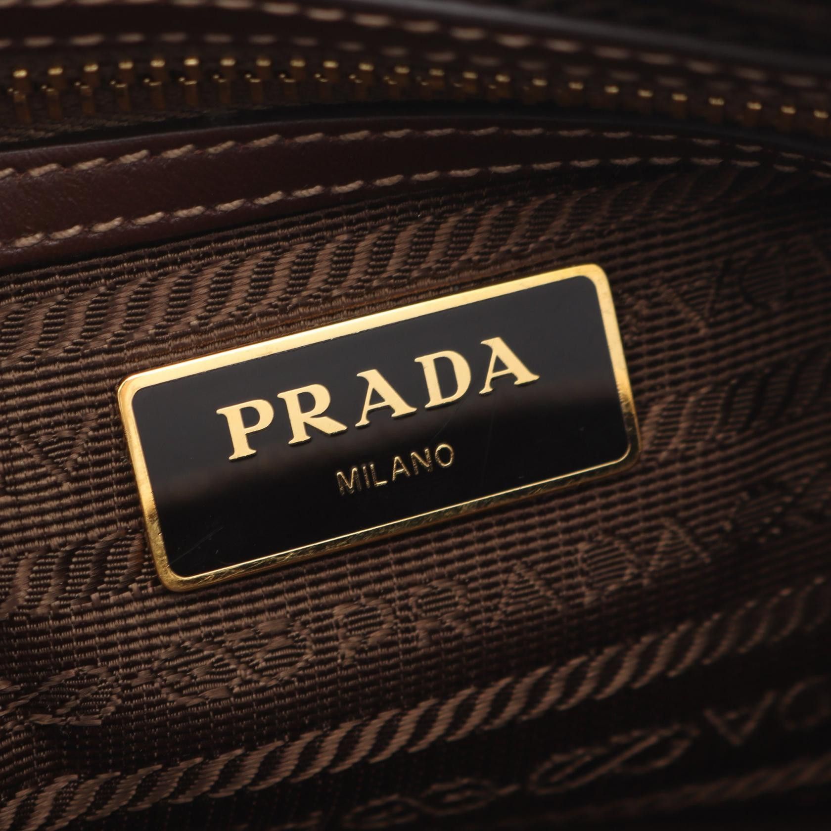 Prada Prada Prada Logo Jacquard Canvas Leather Shoulder Bag Textile Shoulder Bag DUTY FREE for USA Size ONE SIZE - 4 Thumbnail