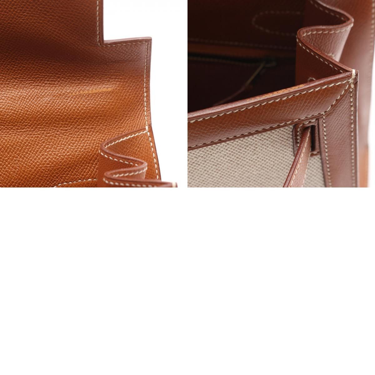 Hermes Hermes Hermes Kelly32 Toile H Canvas Courchevel Leather Leather Handbag Stamp U (1991) DUTY FREE for USA Size ONE SIZE - 10 Thumbnail