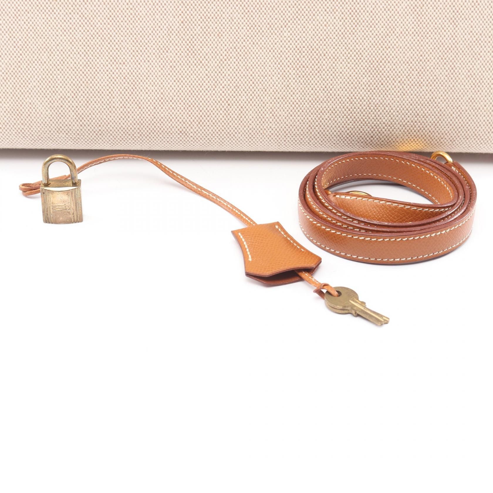 Hermes Hermes Hermes Kelly32 Toile H Canvas Courchevel Leather Leather Handbag Stamp U (1991) DUTY FREE for USA Size ONE SIZE - 6 Thumbnail