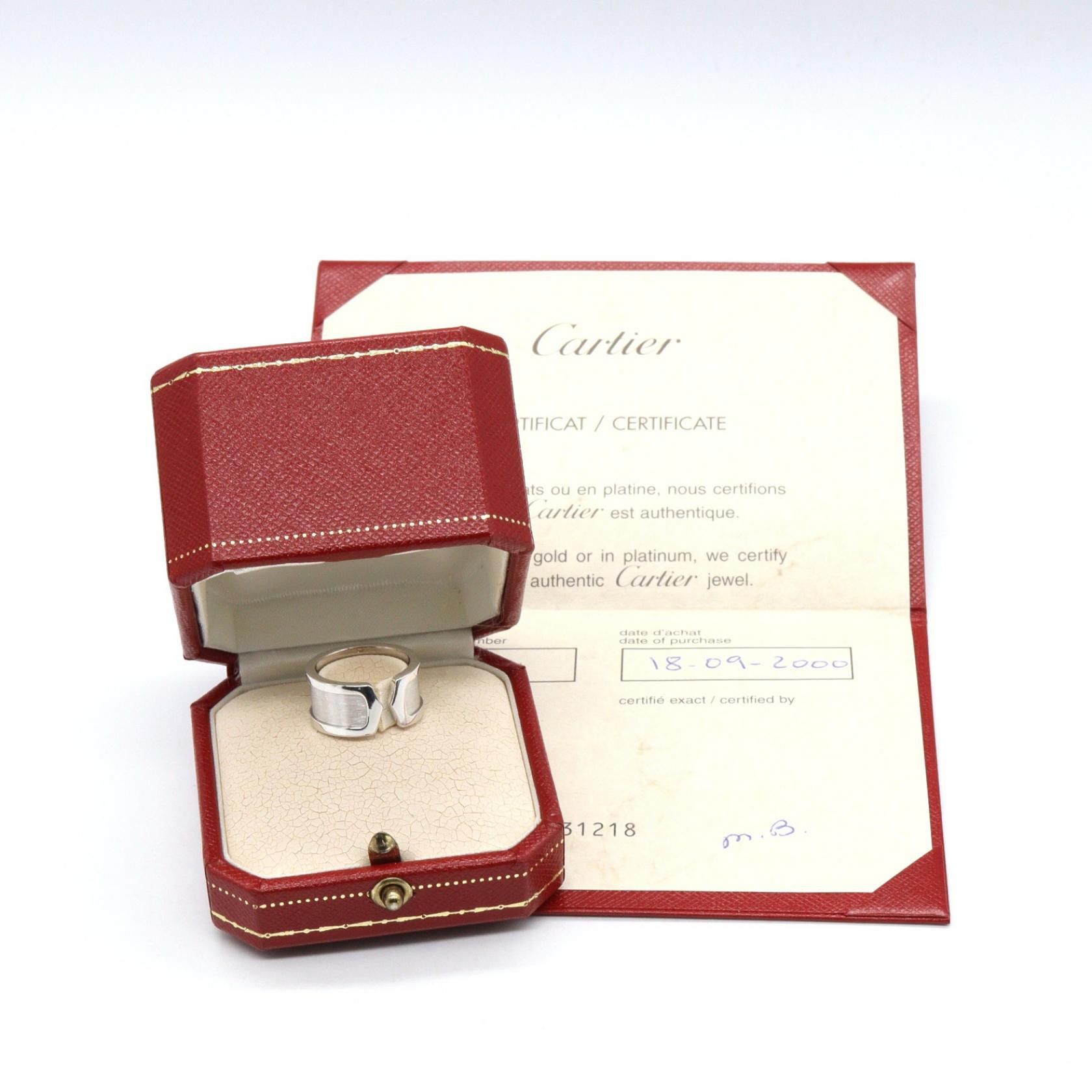 Cartier Cartier Cartier C2 Au750 White Gold Ring Size 9 Precious Metal Ring DUTY FREE for USA Size ONE SIZE - 8 Thumbnail