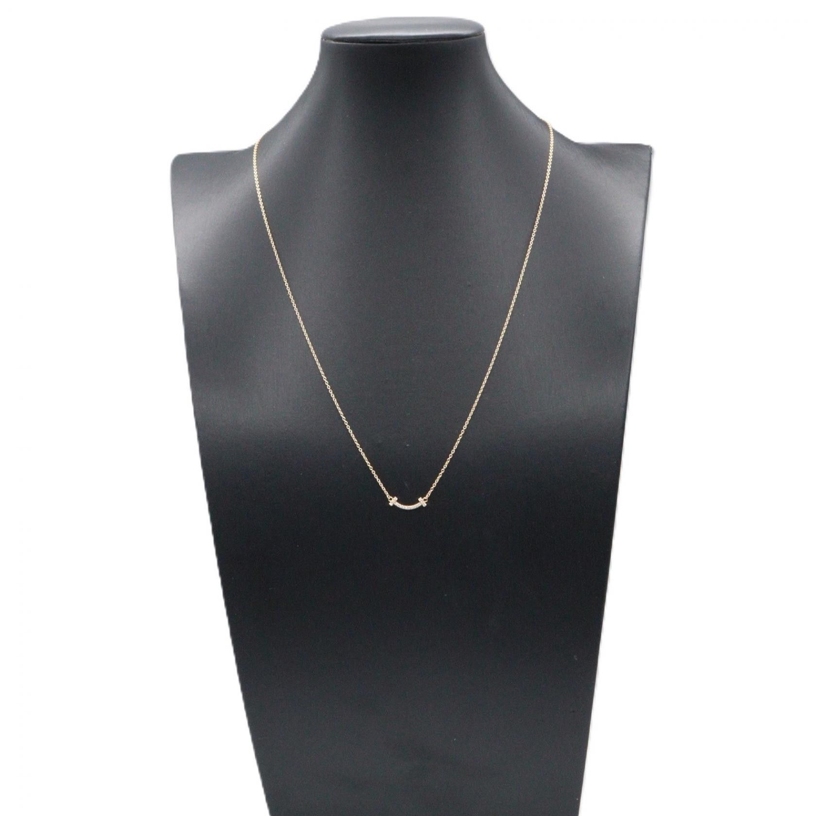 Tiffany & Co. Tiffany & Co. Tiffany & Co. T Smile Mini Au750 Diamond Necklace Precious Metal Necklace DUTY FREE for USA Size ONE SIZE - 5 Thumbnail