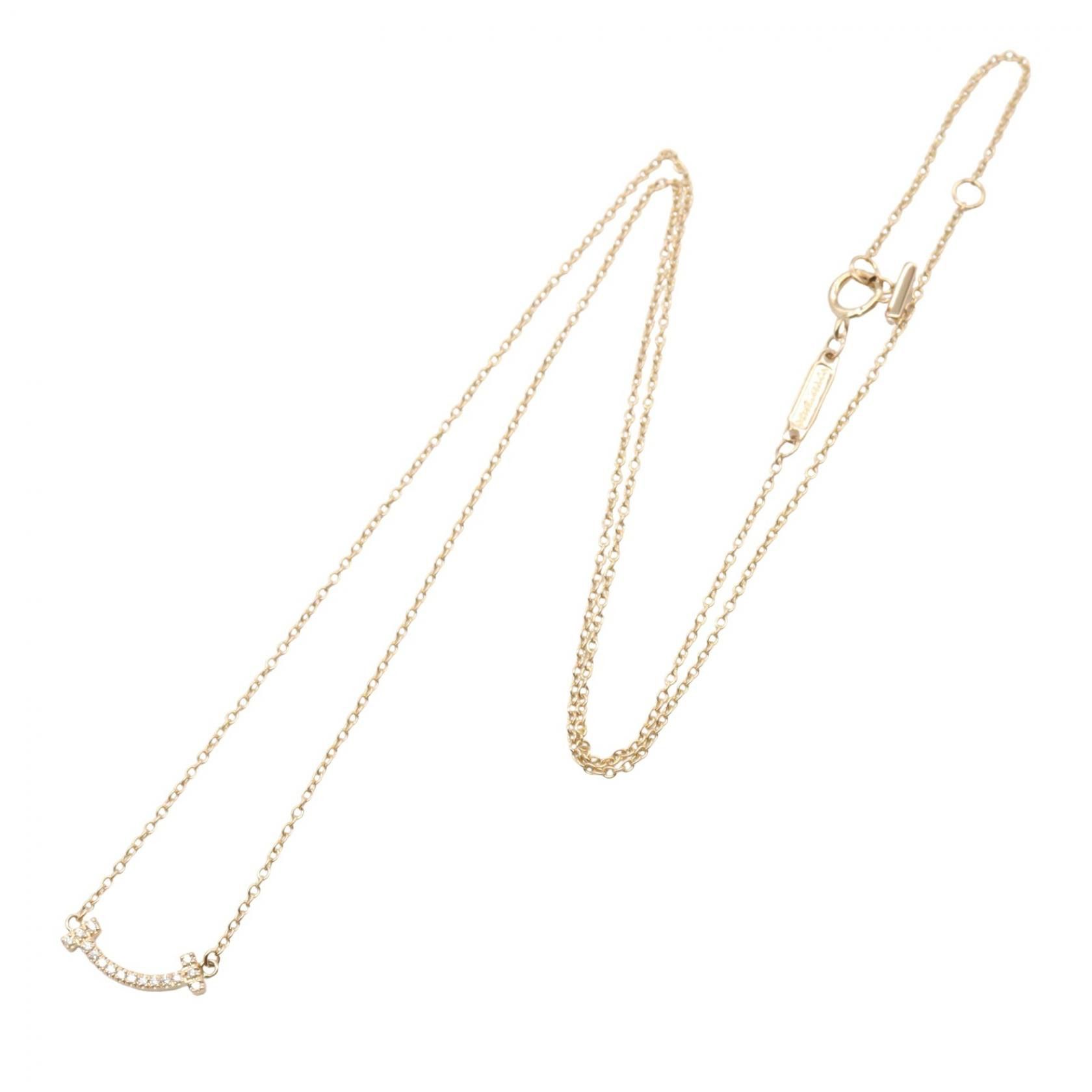 Tiffany & Co. Tiffany & Co. Tiffany & Co. T Smile Mini Au750 Diamond Necklace Precious Metal Necklace DUTY FREE for USA Size ONE SIZE - 2 Thumbnail