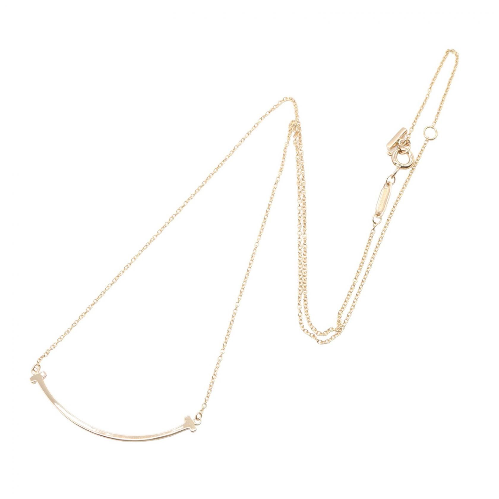 Tiffany & Co. Tiffany & Co. Tiffany & Co. T Smile Small Au750 Necklace Precious Metal Necklace DUTY FREE for USA Size ONE SIZE - 2 Thumbnail