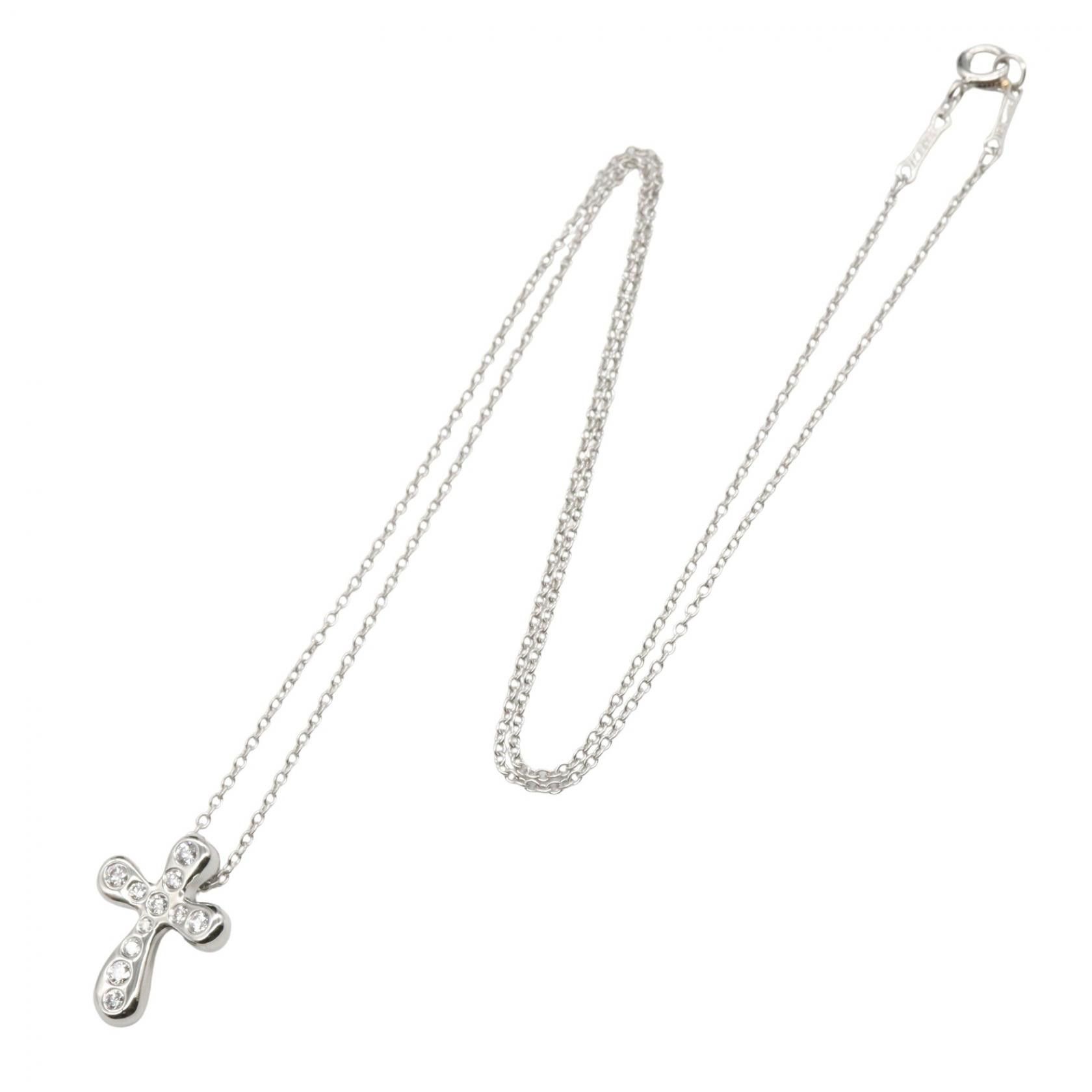 Tiffany & Co. Tiffany & Co. Tiffany & Co. Small Cross Pt950 Diamond Necklace Precious Metal Necklace DUTY FREE for USA Size ONE SIZE - 2 Thumbnail