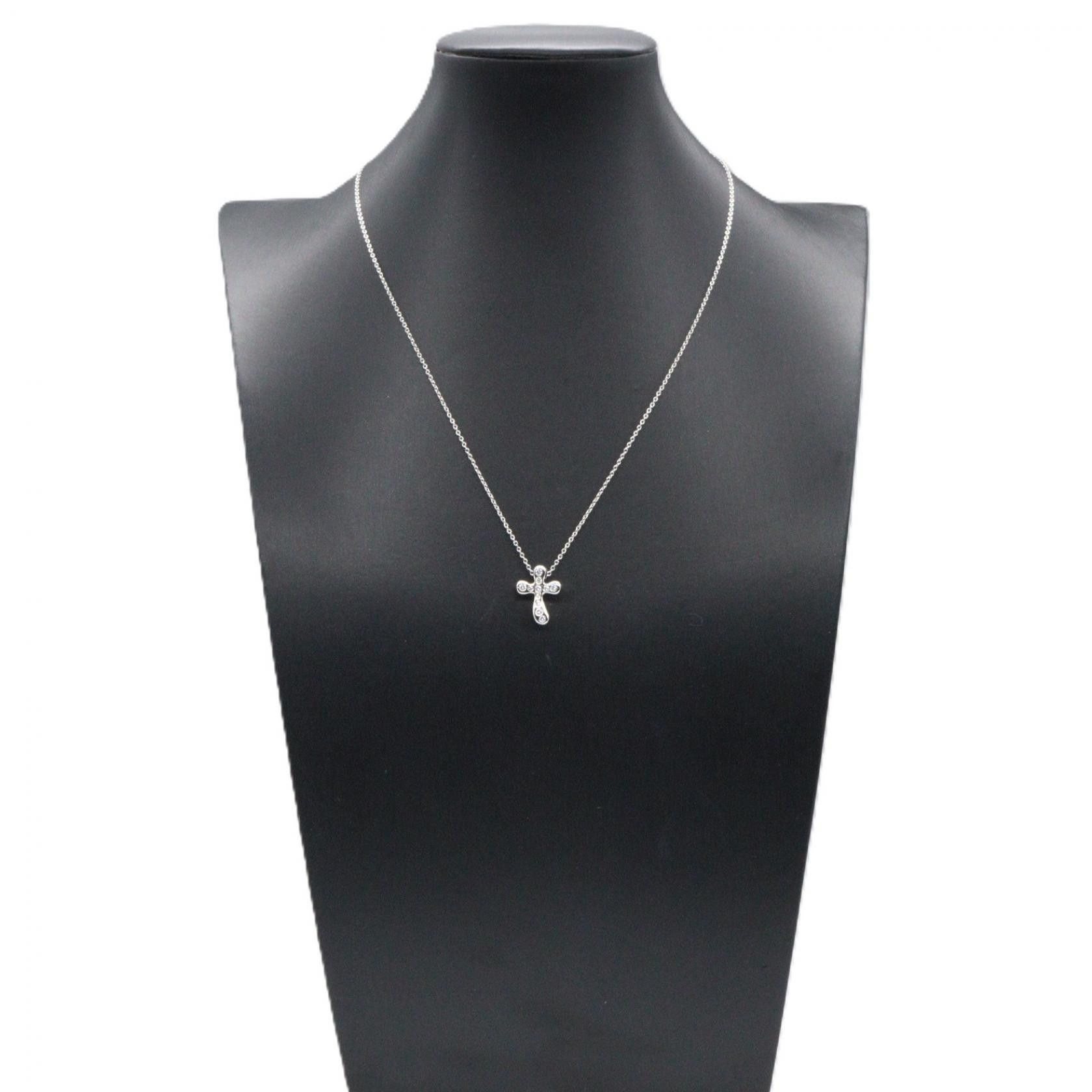 Tiffany & Co. Tiffany & Co. Tiffany & Co. Small Cross Pt950 Diamond Necklace Precious Metal Necklace DUTY FREE for USA Size ONE SIZE - 5 Thumbnail