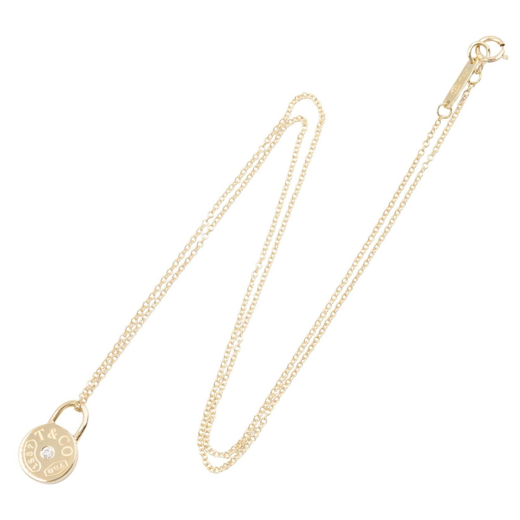 Tiffany & Co. Tiffany & Co. Tiffany & Co. 1837 Round Lock Au750 Diamond Necklace Precious Metal Necklace DUTY FREE for USA Size ONE SIZE - 2 Thumbnail