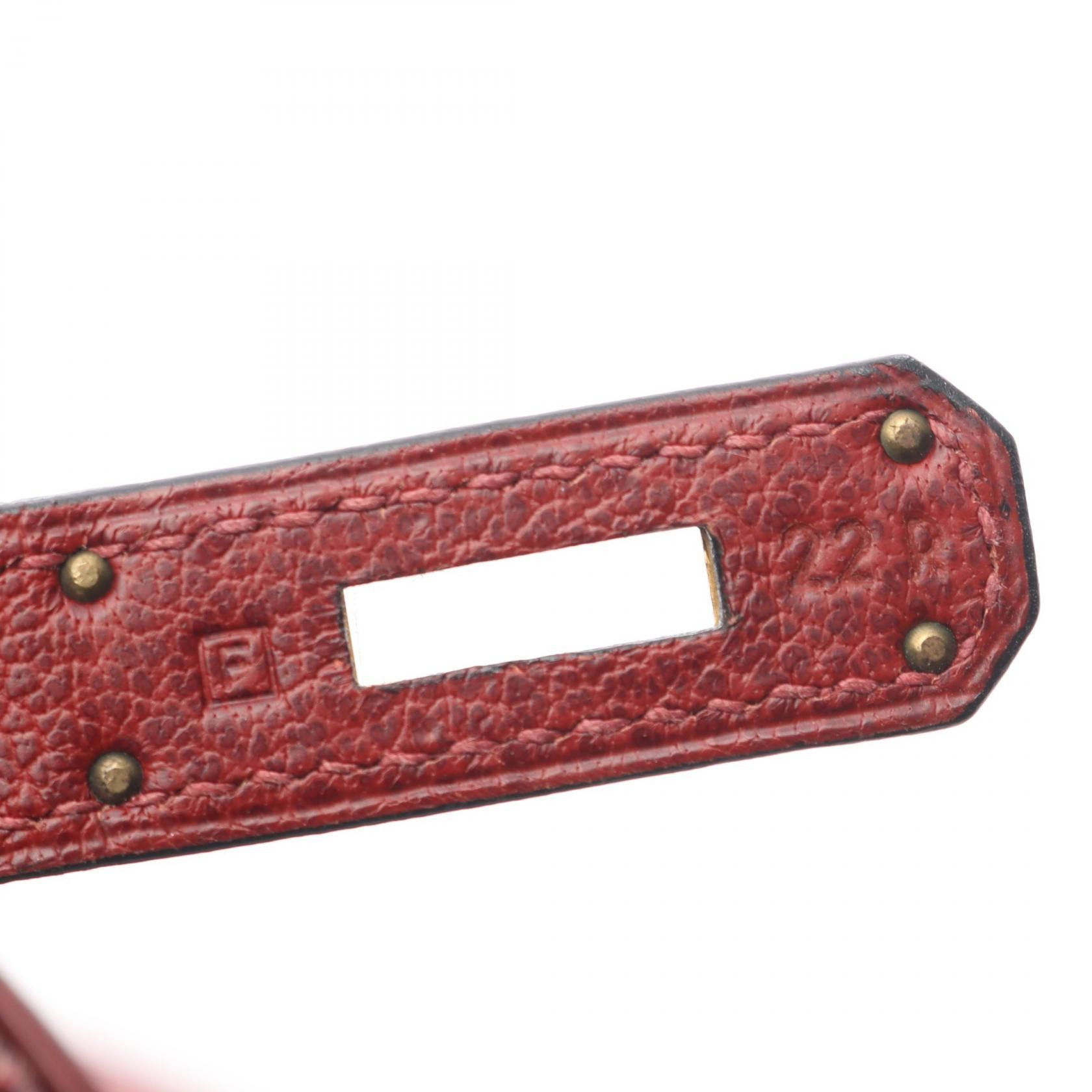 Hermes Hermes Hermes Birkin35 Cuir Buffles Skipper Clin d Oeil Handbag Leather Handbag Stamp F (2002) DUTY FREE for USA Size ONE SIZE - 5 Thumbnail
