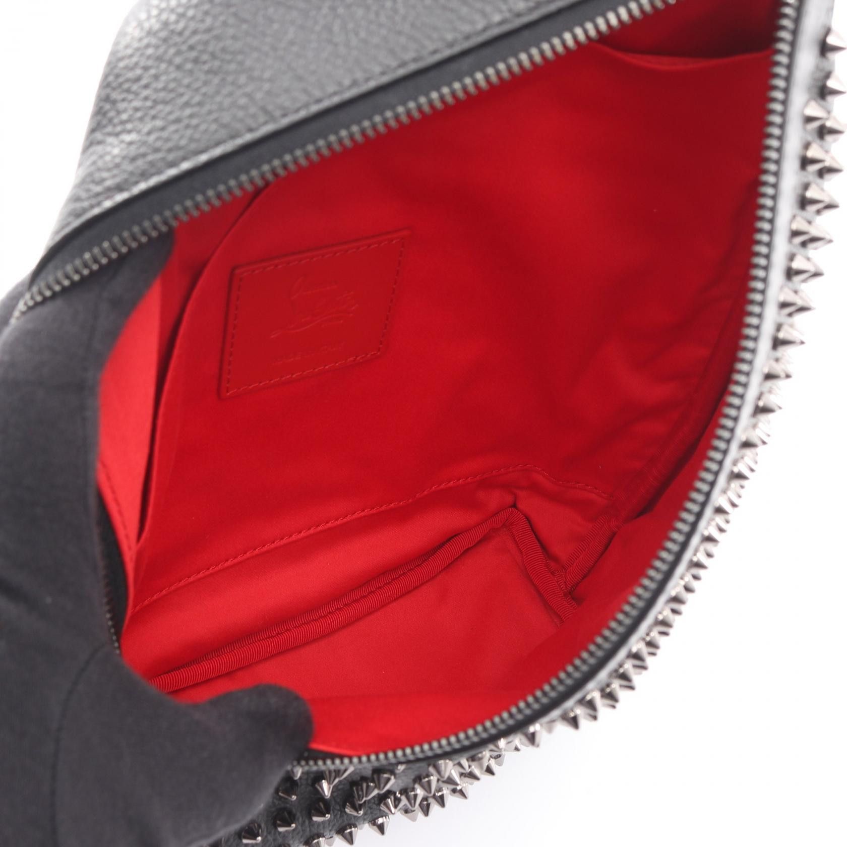 Christian Louboutin Christian Louboutin Christian Louboutin Funky Leather Canvas Waist Bag Leather Belt Bag 1255046B078 DUTY FREE for USA Size ONE SIZE - 3 Thumbnail