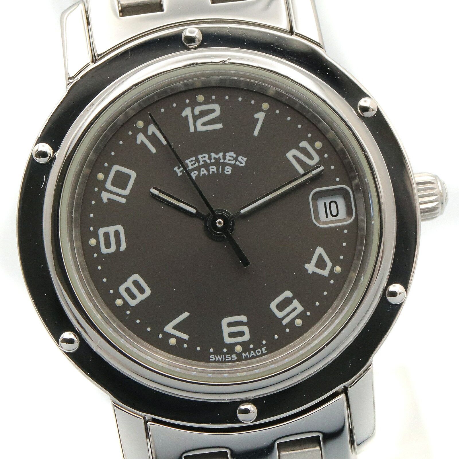 Hermes Hermes Hermes Clipper Stainless Steel Watch Metal Quartz CL4.210 DUTY FREE for USA Size ONE SIZE - 3 Thumbnail