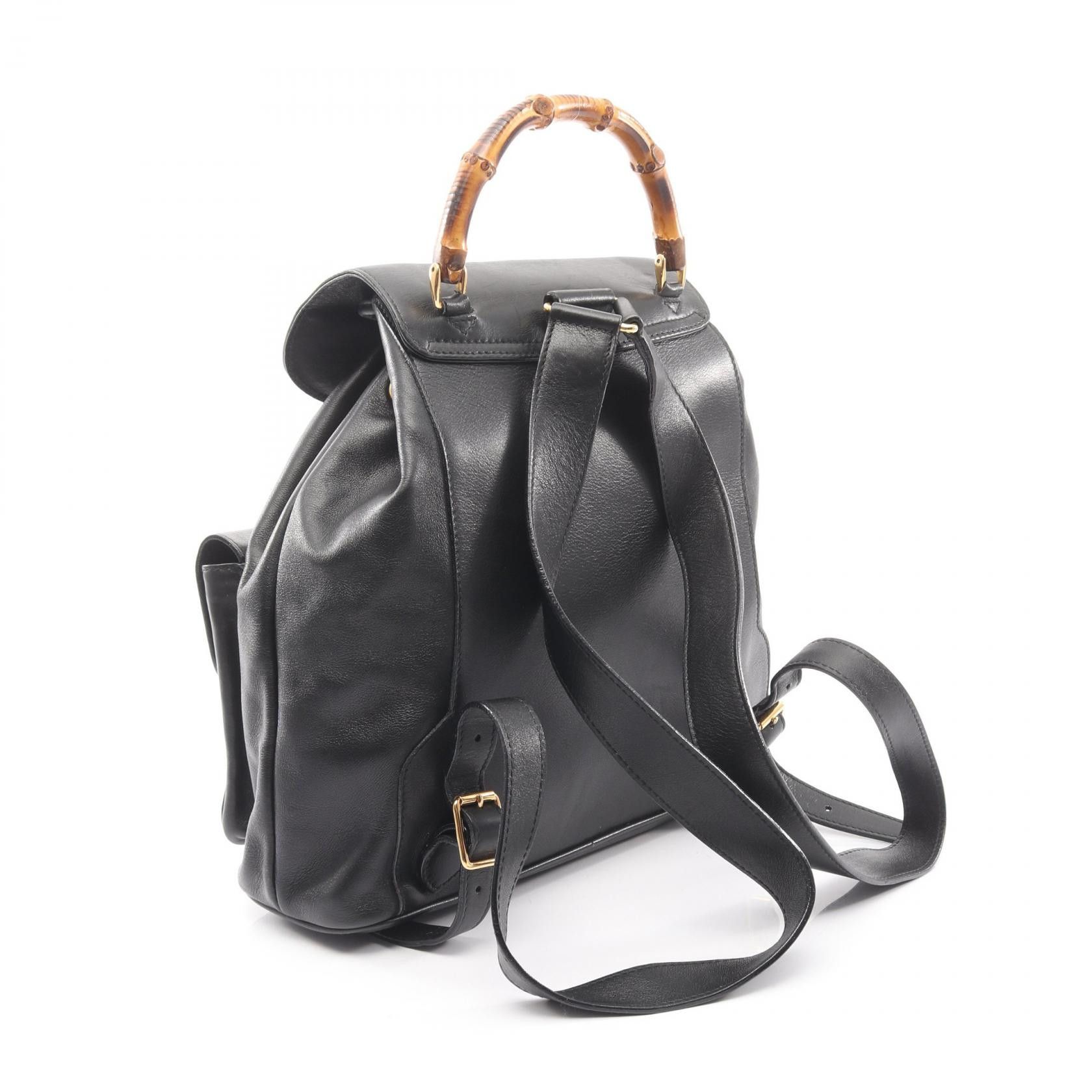Gucci Gucci Gucci Bamboo Leather Backpack Leather Backpack 00319980016 DUTY FREE for USA Size ONE SIZE - 2 Thumbnail