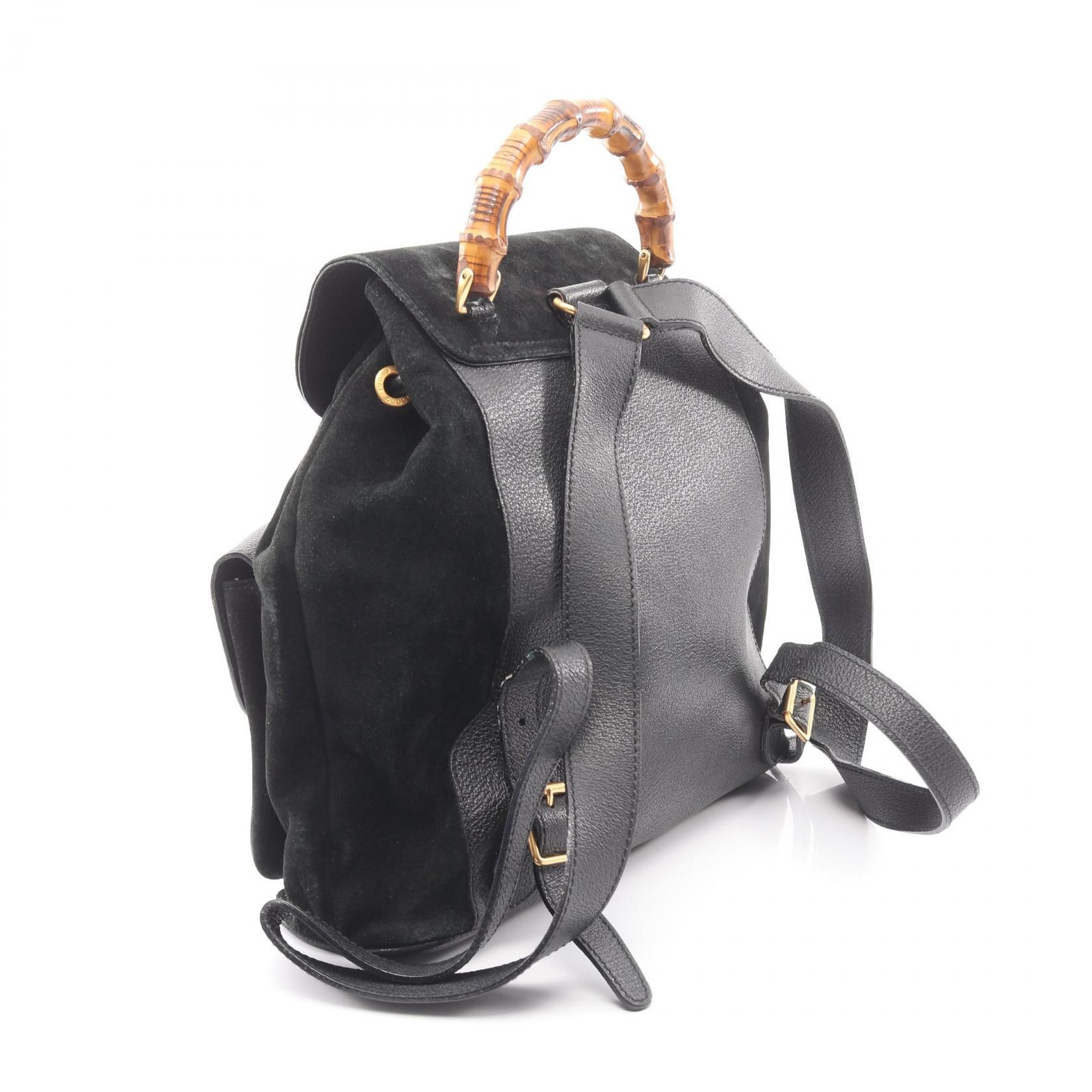 Gucci Gucci Gucci Bamboo Suede Leather Backpack Leather Backpack 00320580016 DUTY FREE for USA Size ONE SIZE - 2 Thumbnail