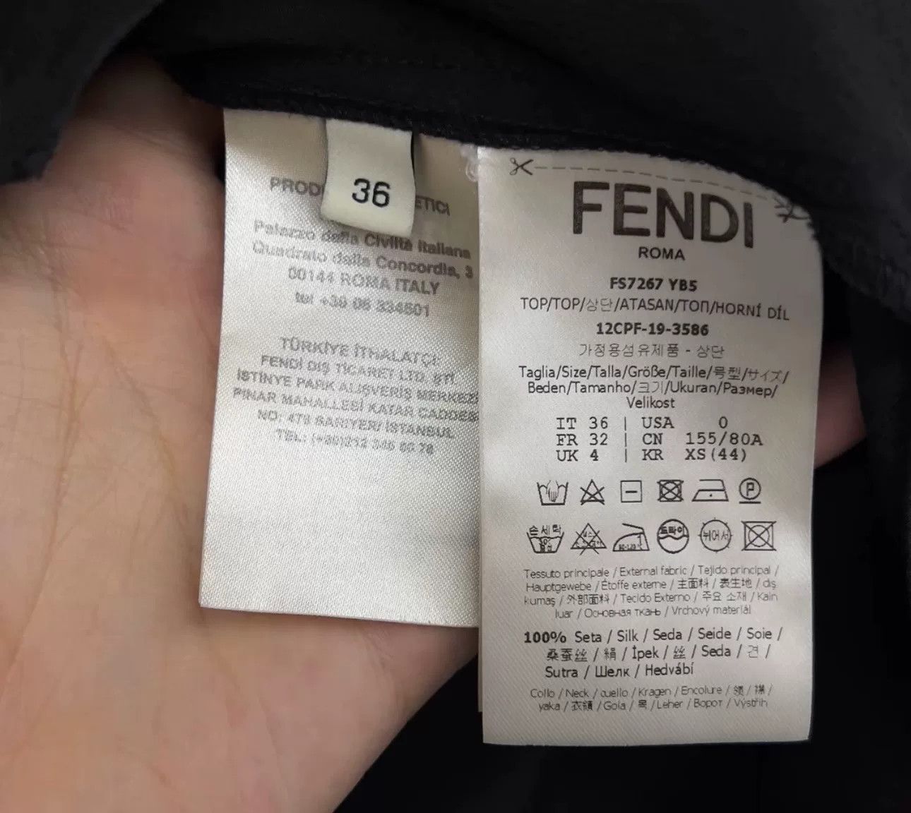Fendi Fendi Embroidered Logo Silk Top Size 36 Size XS / US 0-2 / IT 36-38 - 5 Thumbnail