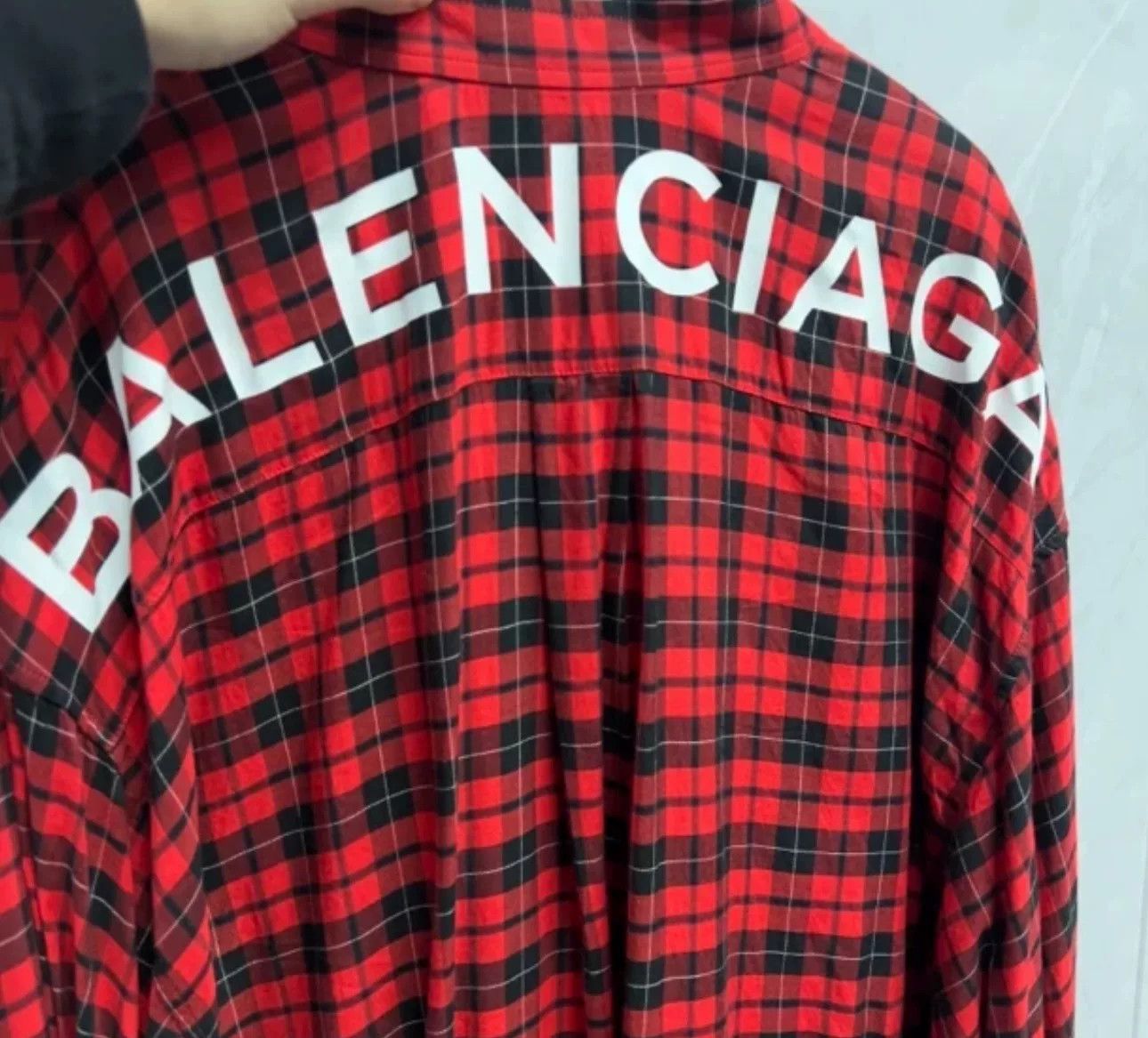 Balenciaga Balenciaga Red Plaid Logo Shirt Size 34 Size XS / US 0-2 / IT 36-38 - 4 Thumbnail