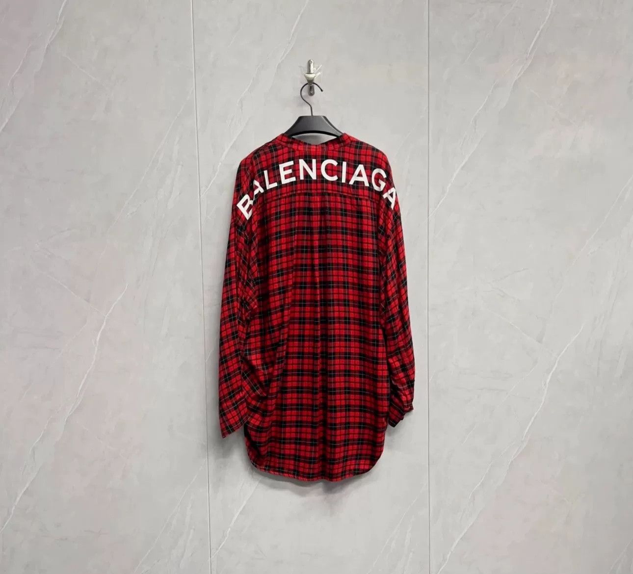 Balenciaga Balenciaga Red Plaid Logo Shirt Size 34 Size XS / US 0-2 / IT 36-38 - 2 Thumbnail