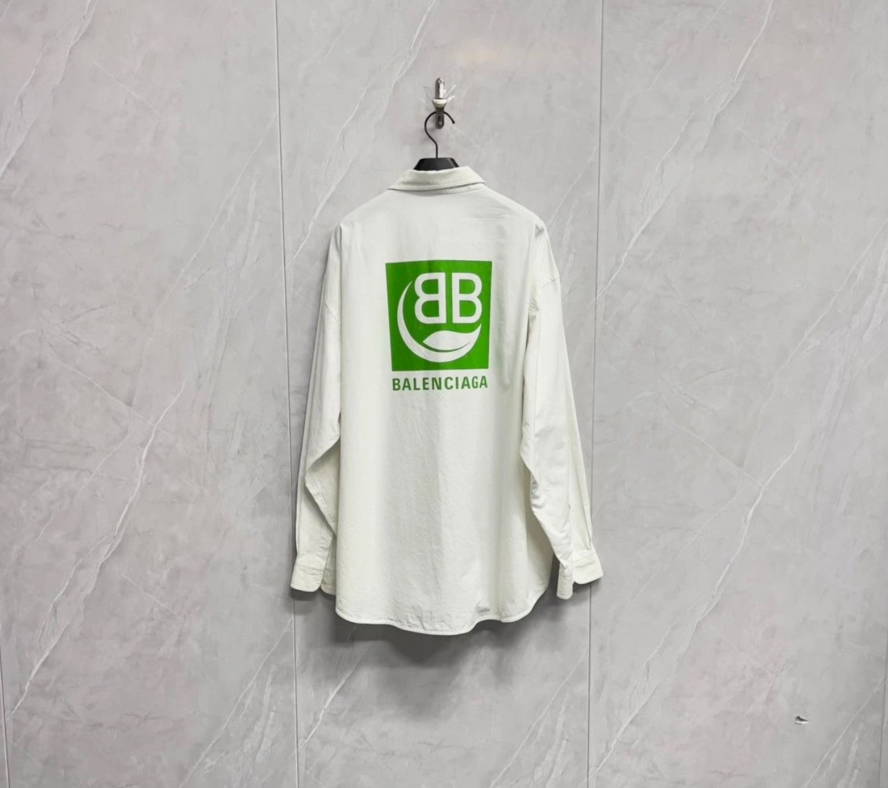 Balenciaga Balenciaga Green Logo Button Up Shirt Size M Size US M / EU 48-50 / 2 - 3 Thumbnail