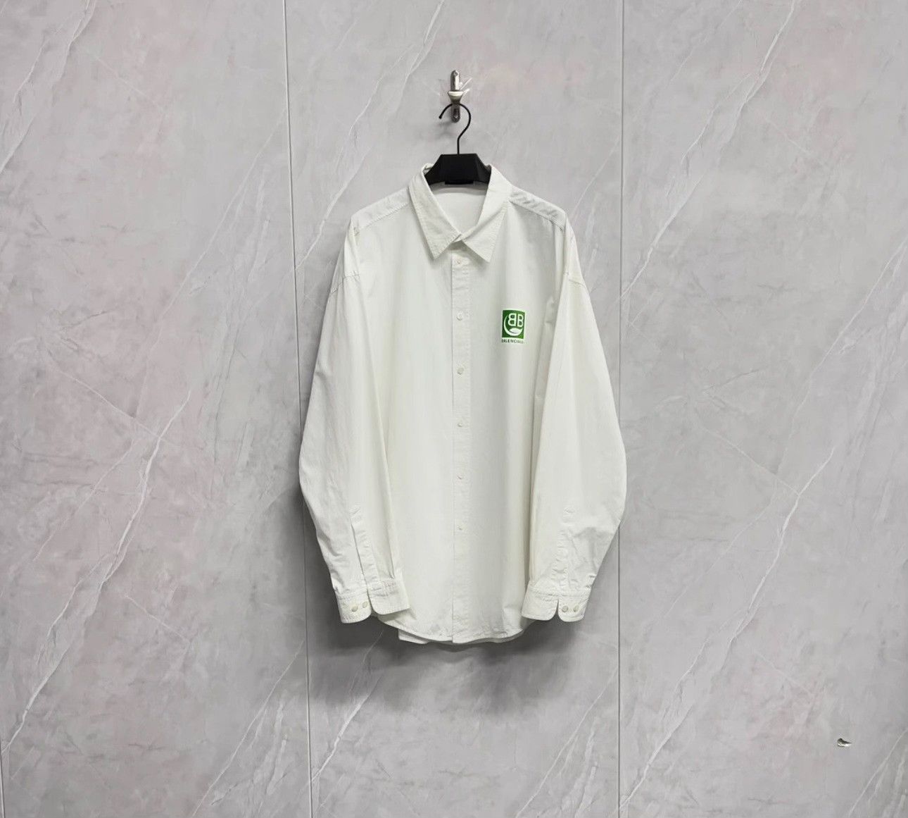 Balenciaga Balenciaga Green Logo Button Up Shirt Size M Size US M / EU 48-50 / 2 - 2 Thumbnail
