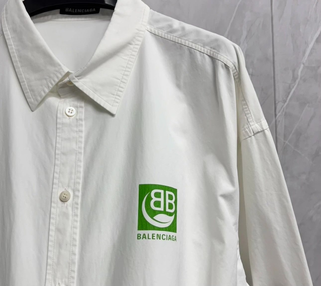 Balenciaga Balenciaga Green Logo Button Up Shirt Size M Size US M / EU 48-50 / 2 - 4 Thumbnail