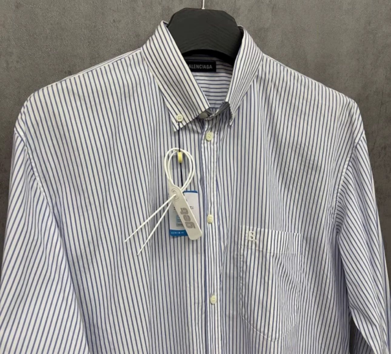 Balenciaga Balenciaga Striped Logo Print Shirt Size M Size US M / EU 48-50 / 2 - 3 Thumbnail