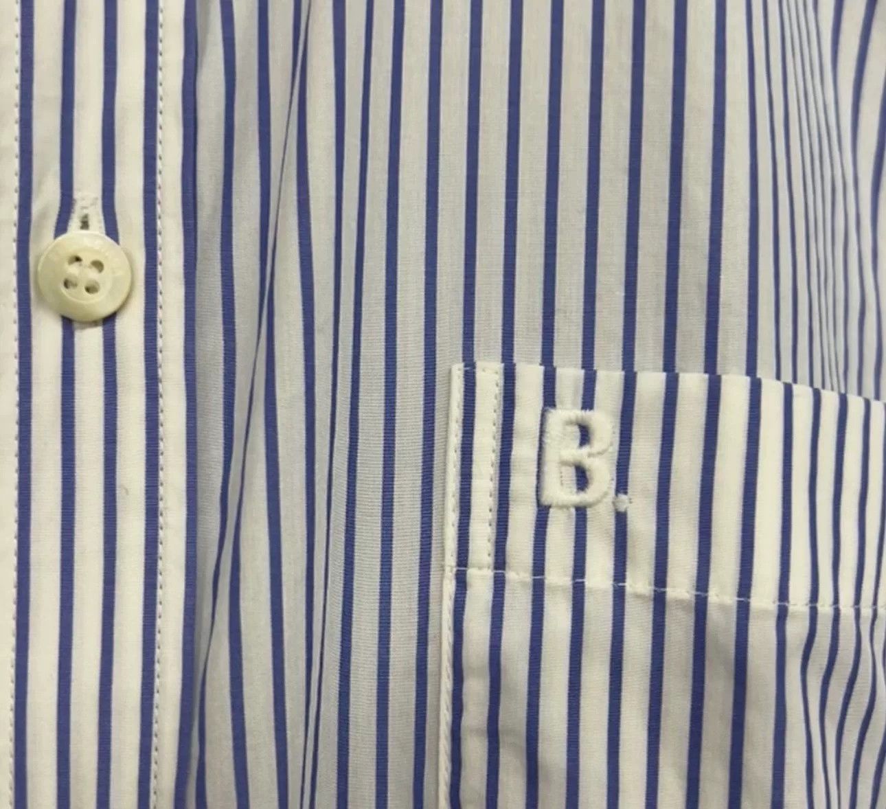 Balenciaga Balenciaga Striped Logo Print Shirt Size M Size US M / EU 48-50 / 2 - 5 Thumbnail