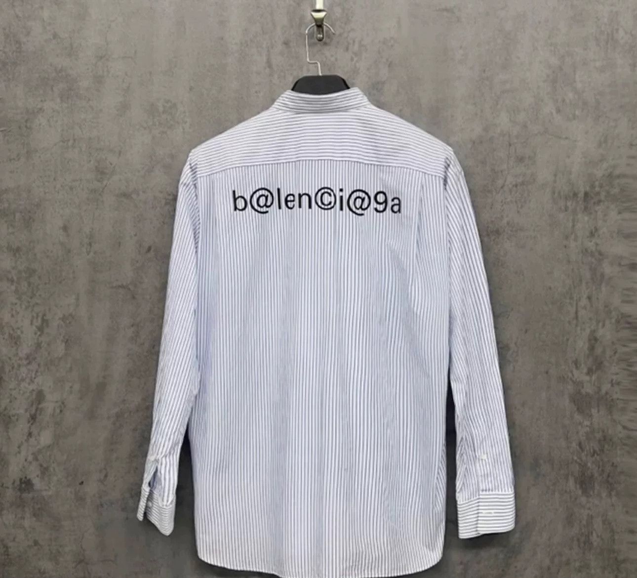 Balenciaga Balenciaga Striped Logo Print Shirt Size M Size US M / EU 48-50 / 2 - 2 Thumbnail