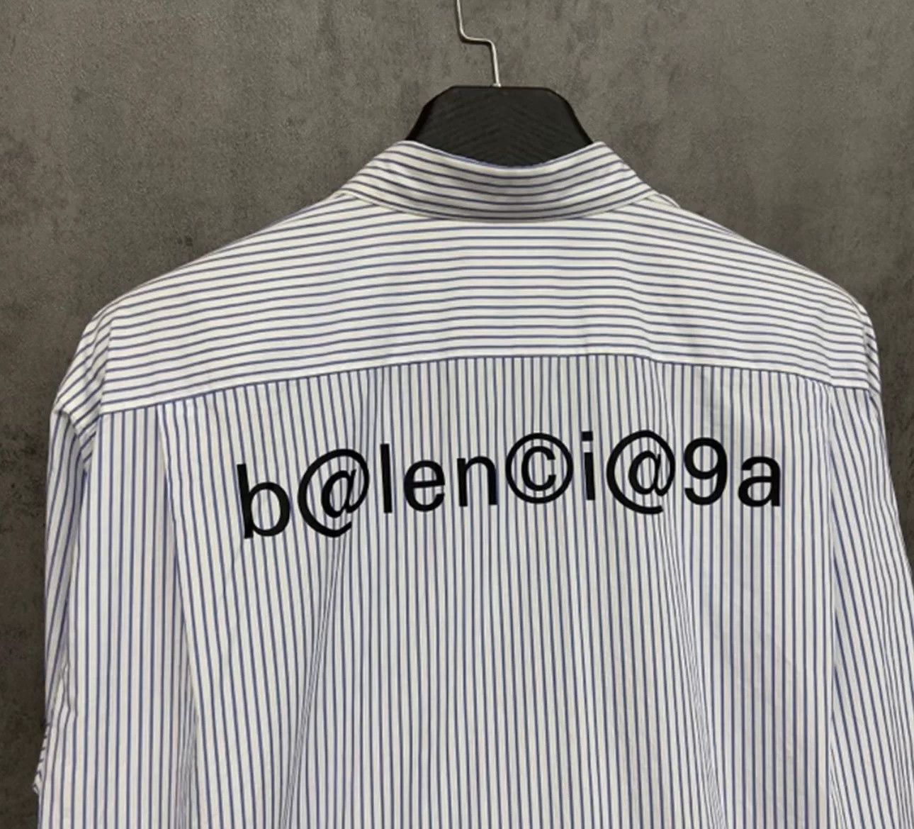 Balenciaga Balenciaga Striped Logo Print Shirt Size M Size US M / EU 48-50 / 2 - 4 Thumbnail