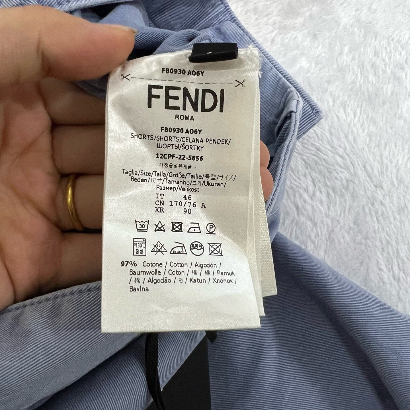 Fendi Fendi Washed Blue Shorts Size 30 Size US 30 / EU 46 - 6 Thumbnail