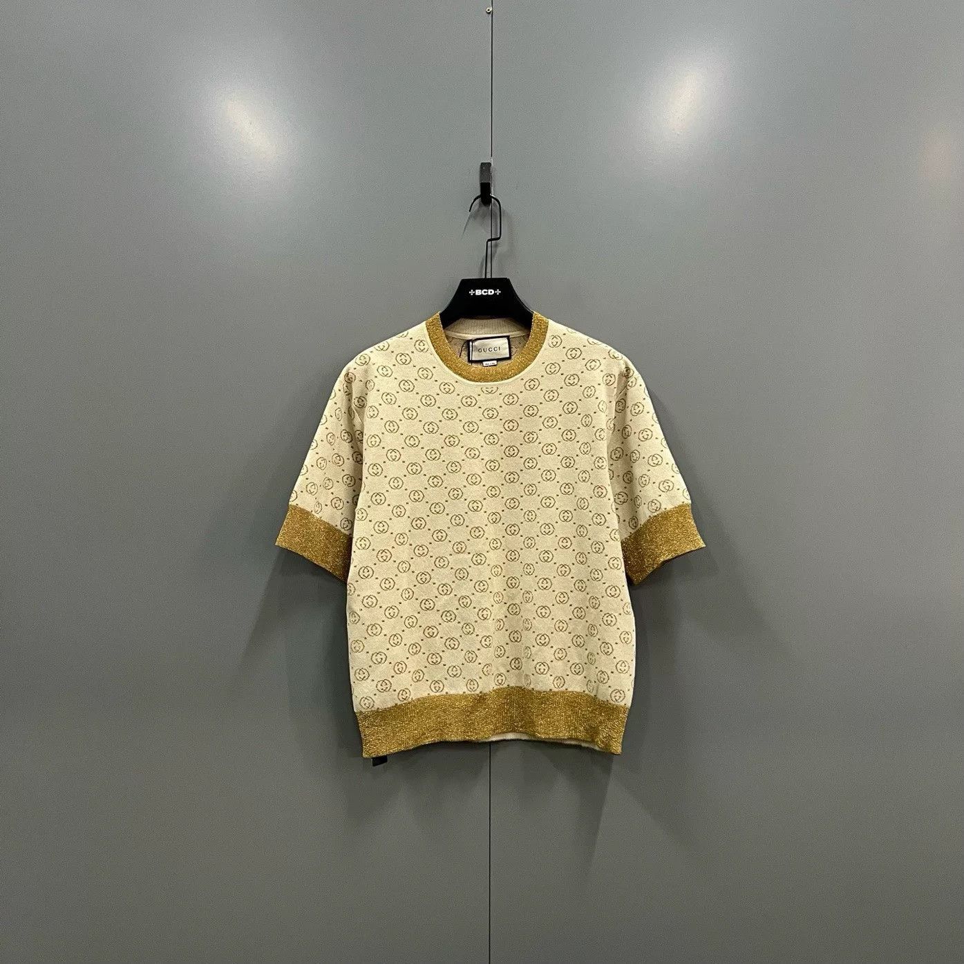 Gucci Gucci Metallic GG Knit Short Sleeve Sweater Size S Size US S / EU 44-46 / 1 - 2 Thumbnail
