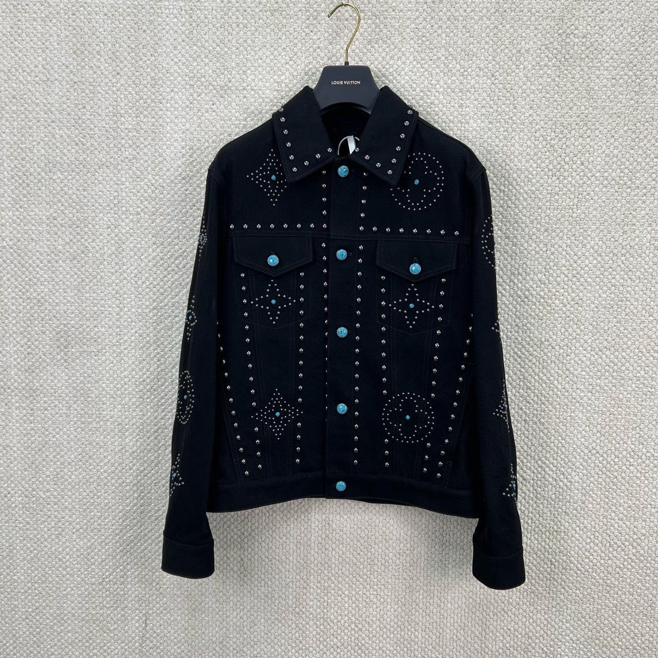 Louis Vuitton Louis Vuitton Turquoise Studded Denim Jacket Size S Size US S / EU 44-46 / 1 - 2 Thumbnail