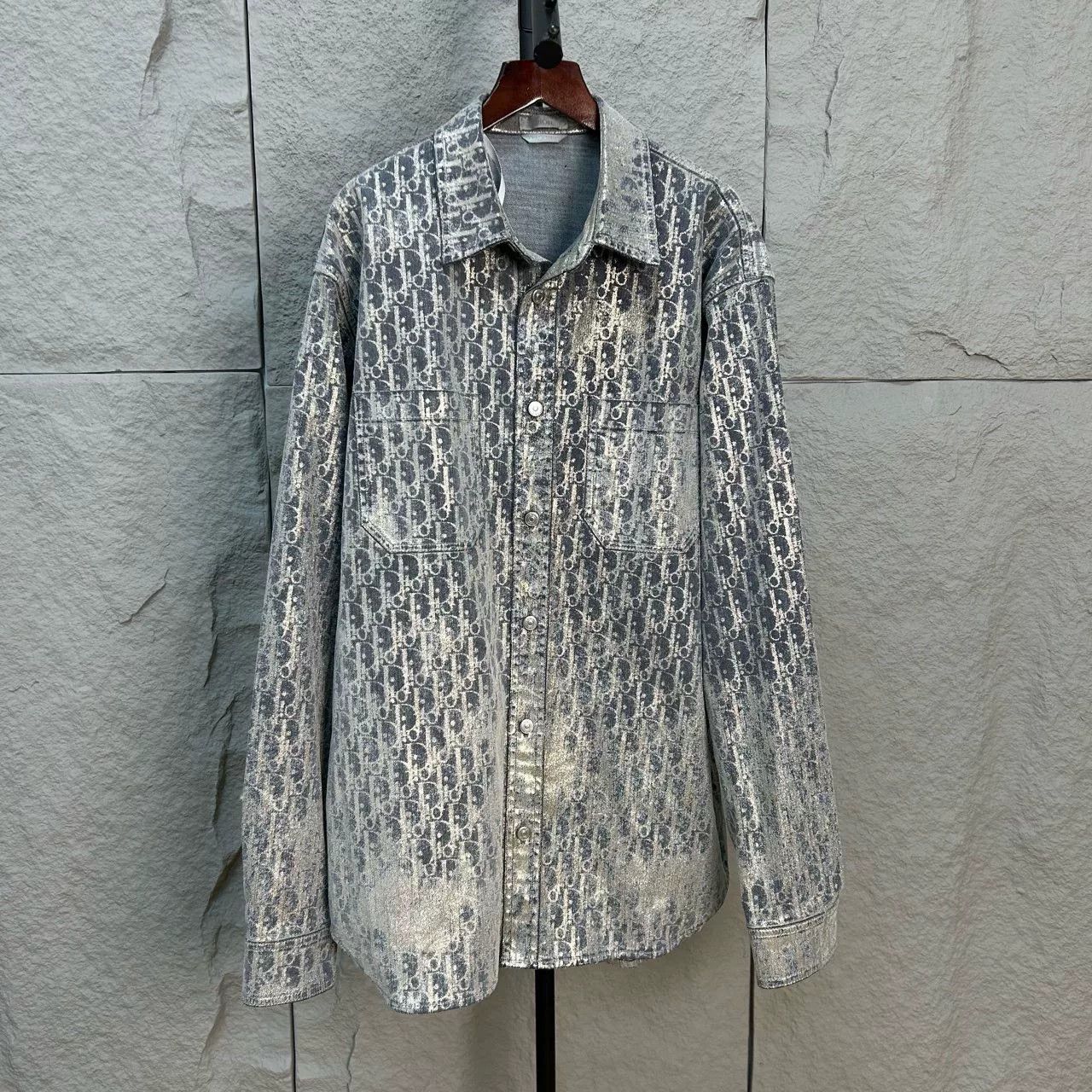 Dior Dior Oblique Print Long Sleeve Shirt Size M Size US M / EU 48-50 / 2 - 2 Thumbnail