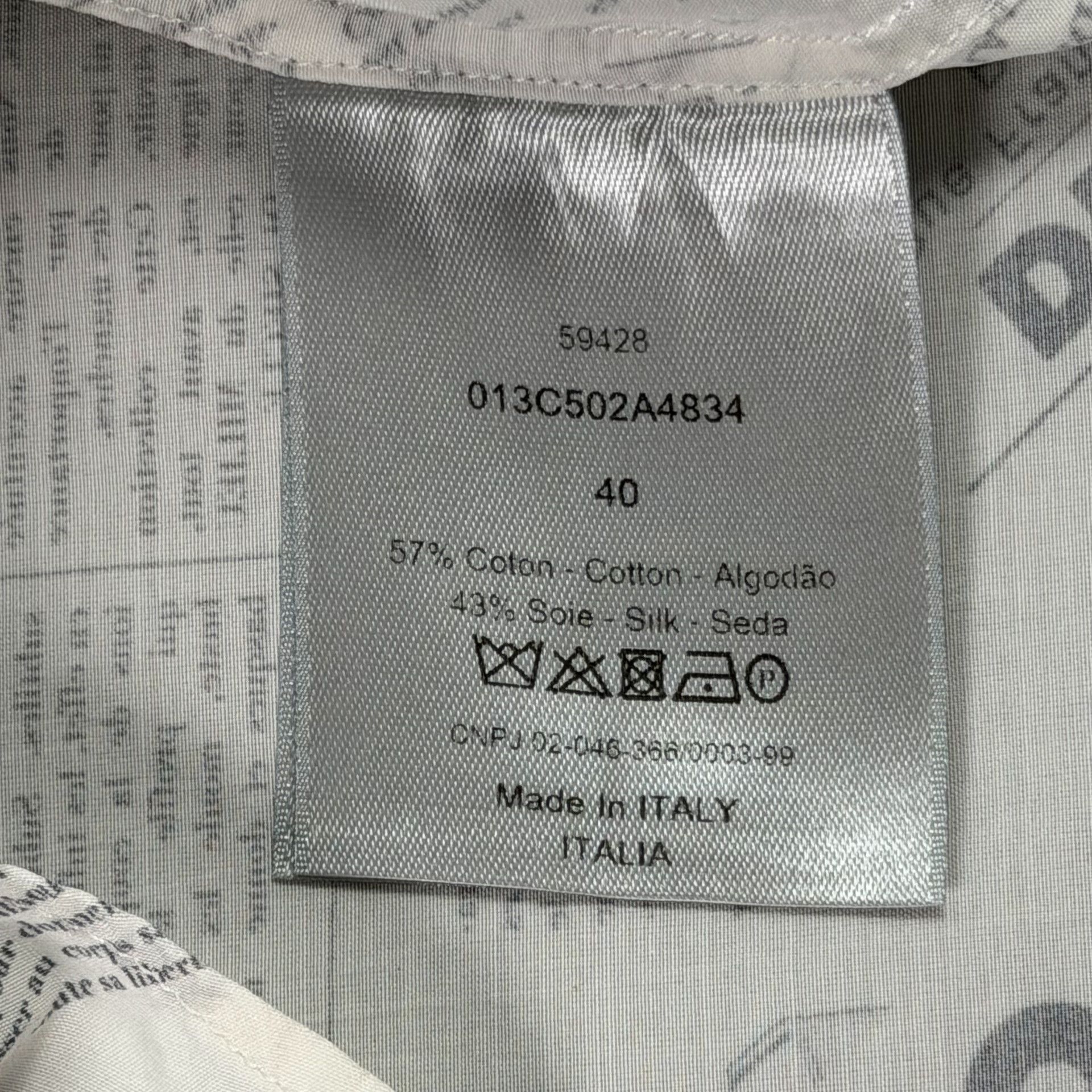 Dior Dior Newspaper Print Long Sleeve Shirt Size M Size US M / EU 48-50 / 2 - 8 Thumbnail