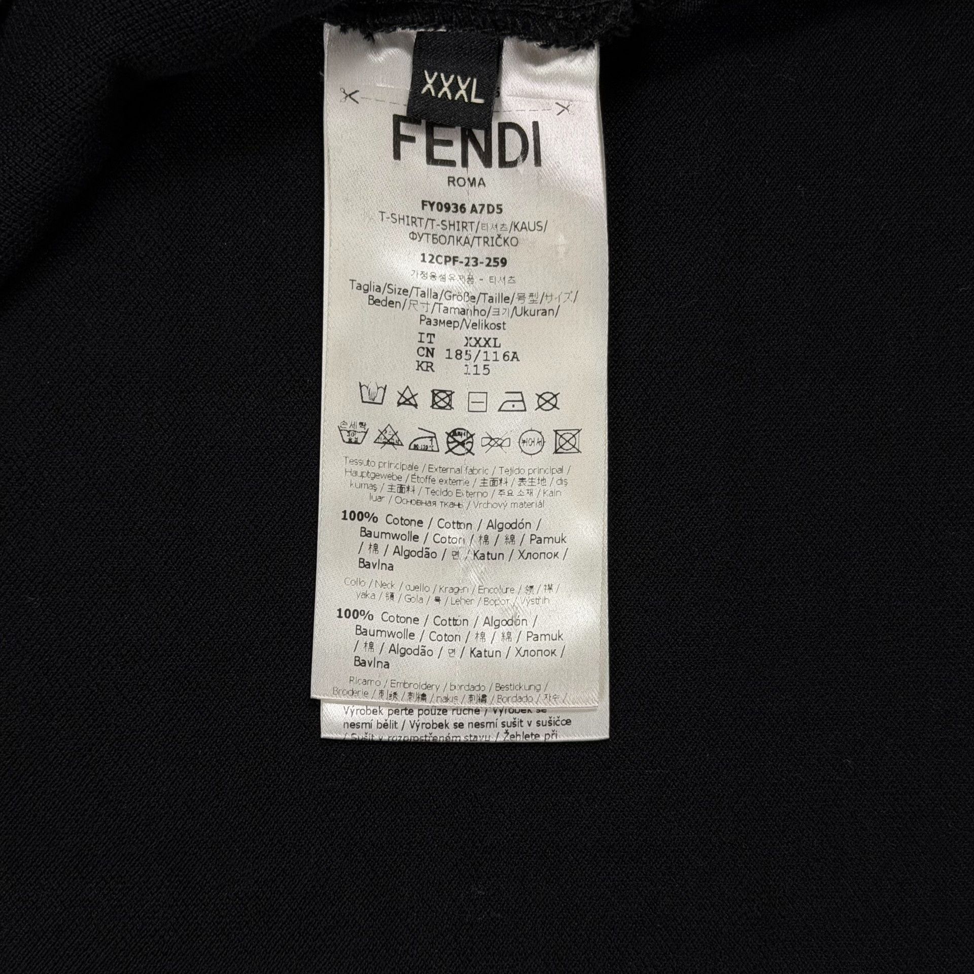 Fendi Fendi FF Flocked Logo T-Shirt Size XXXL Size US XXL / EU 58 / 5 - 8 Thumbnail