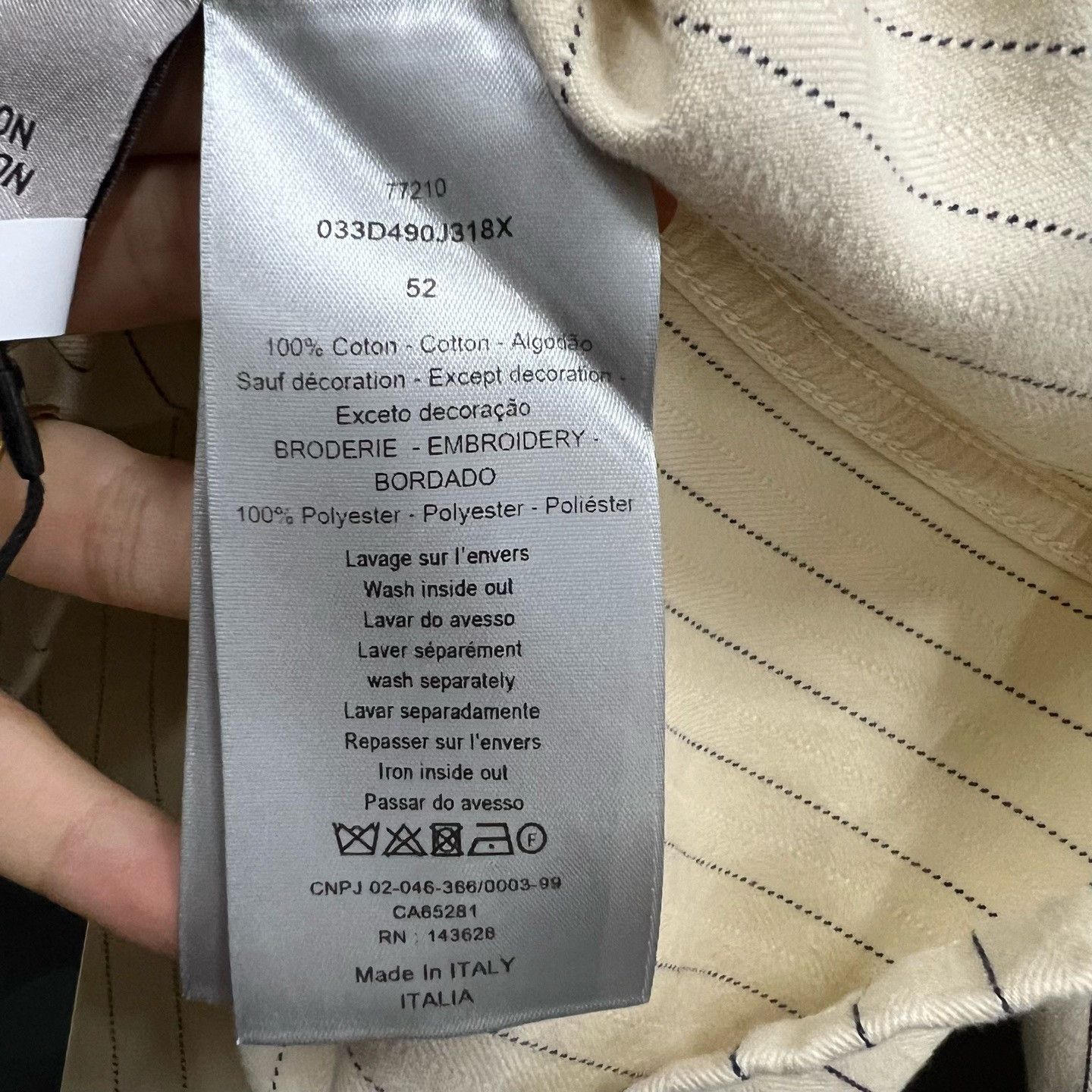 Dior Dior Pinstripe Logo Embroidered Shirt Size 52 Size US L / EU 52-54 / 3 - 5 Thumbnail