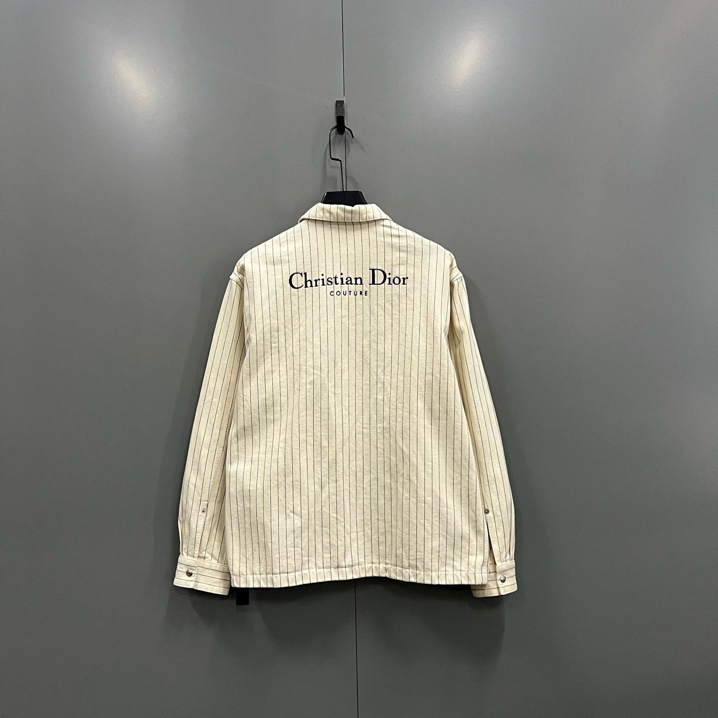 Dior Dior Pinstripe Logo Embroidered Shirt Size 52 Size US L / EU 52-54 / 3 - 3 Thumbnail
