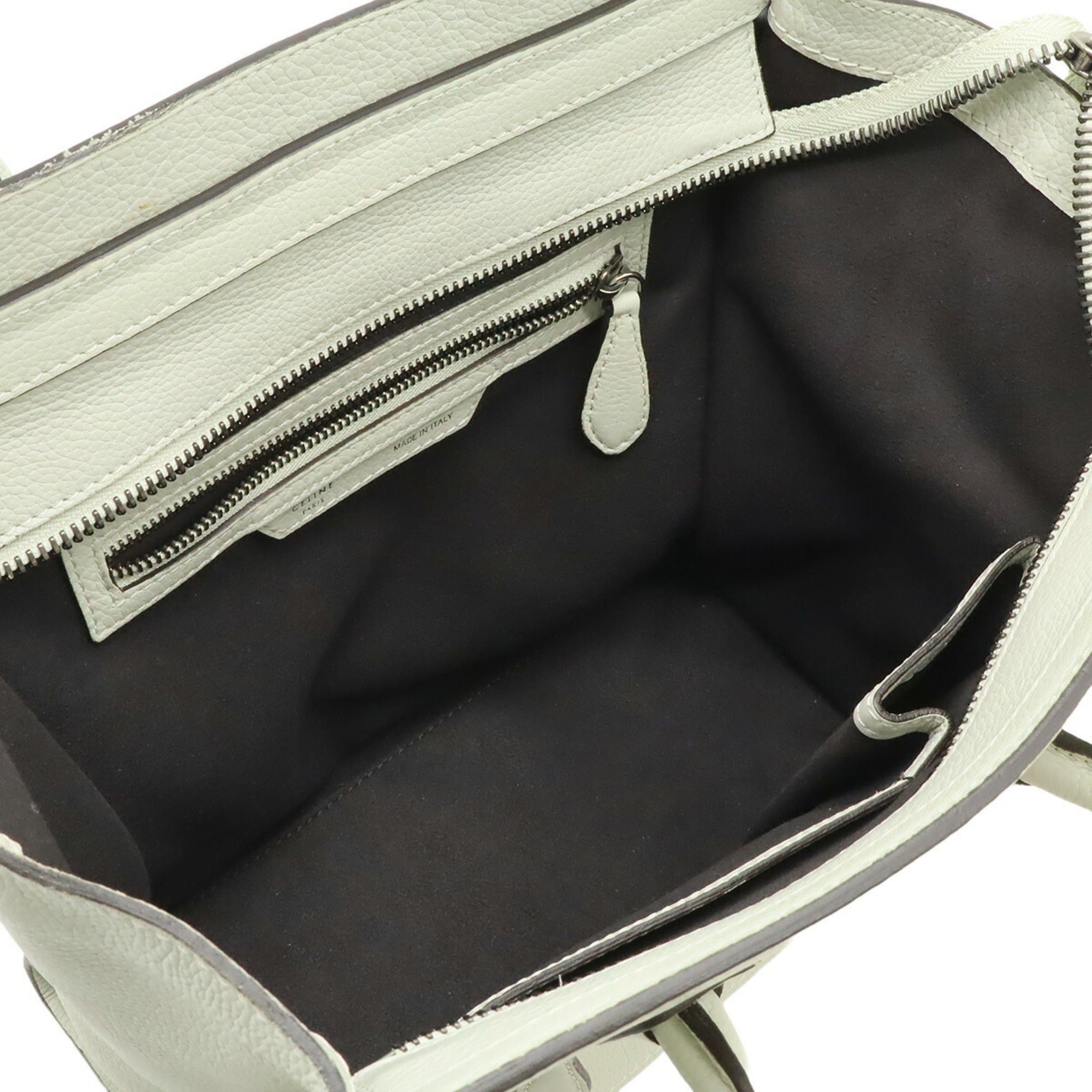 Celine CELINE Luggage Micro Shopper Tote Bag Handbag Leather Light Gray 177913 Size ONE SIZE - 7 Thumbnail