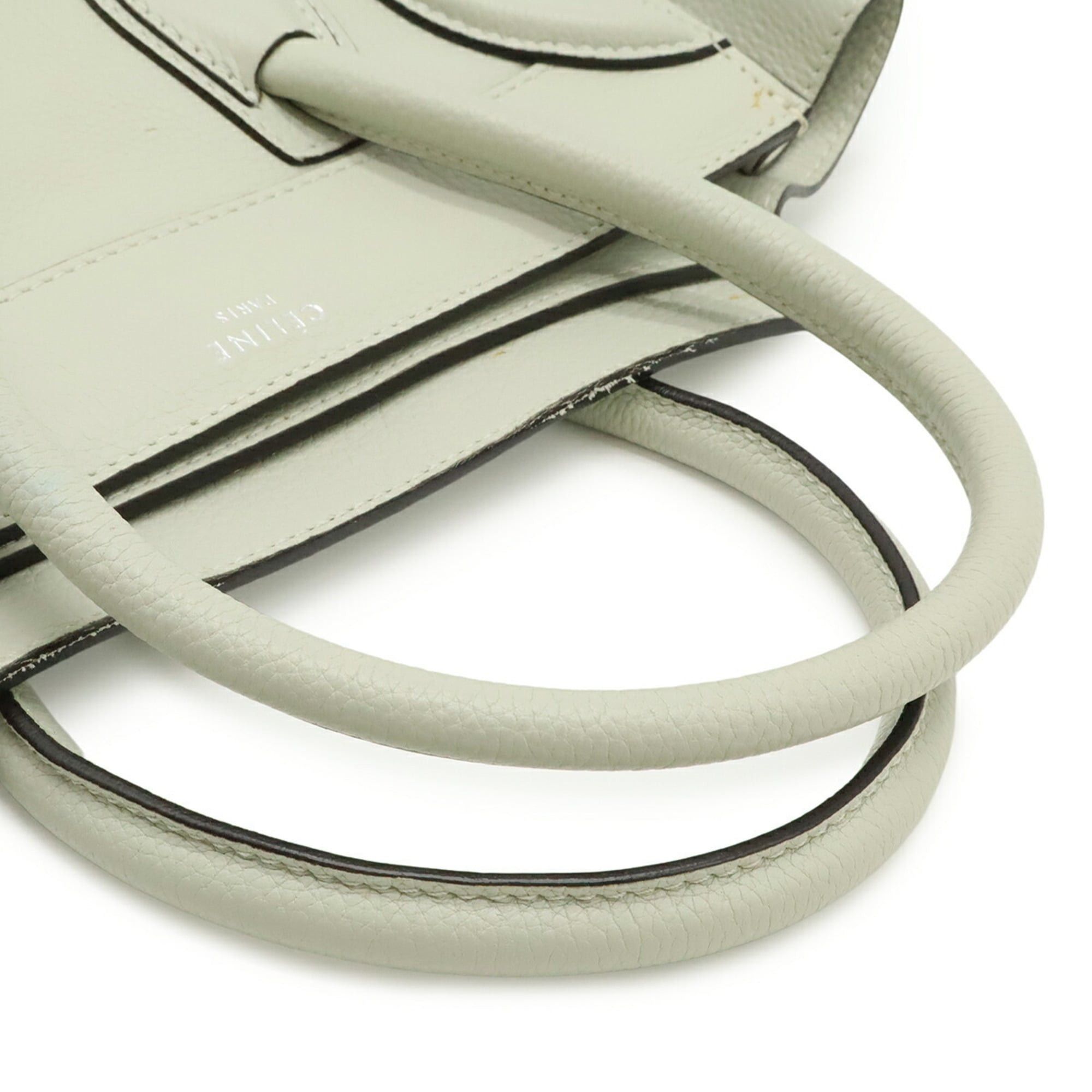 Celine CELINE Luggage Micro Shopper Tote Bag Handbag Leather Light Gray 177913 Size ONE SIZE - 5 Thumbnail