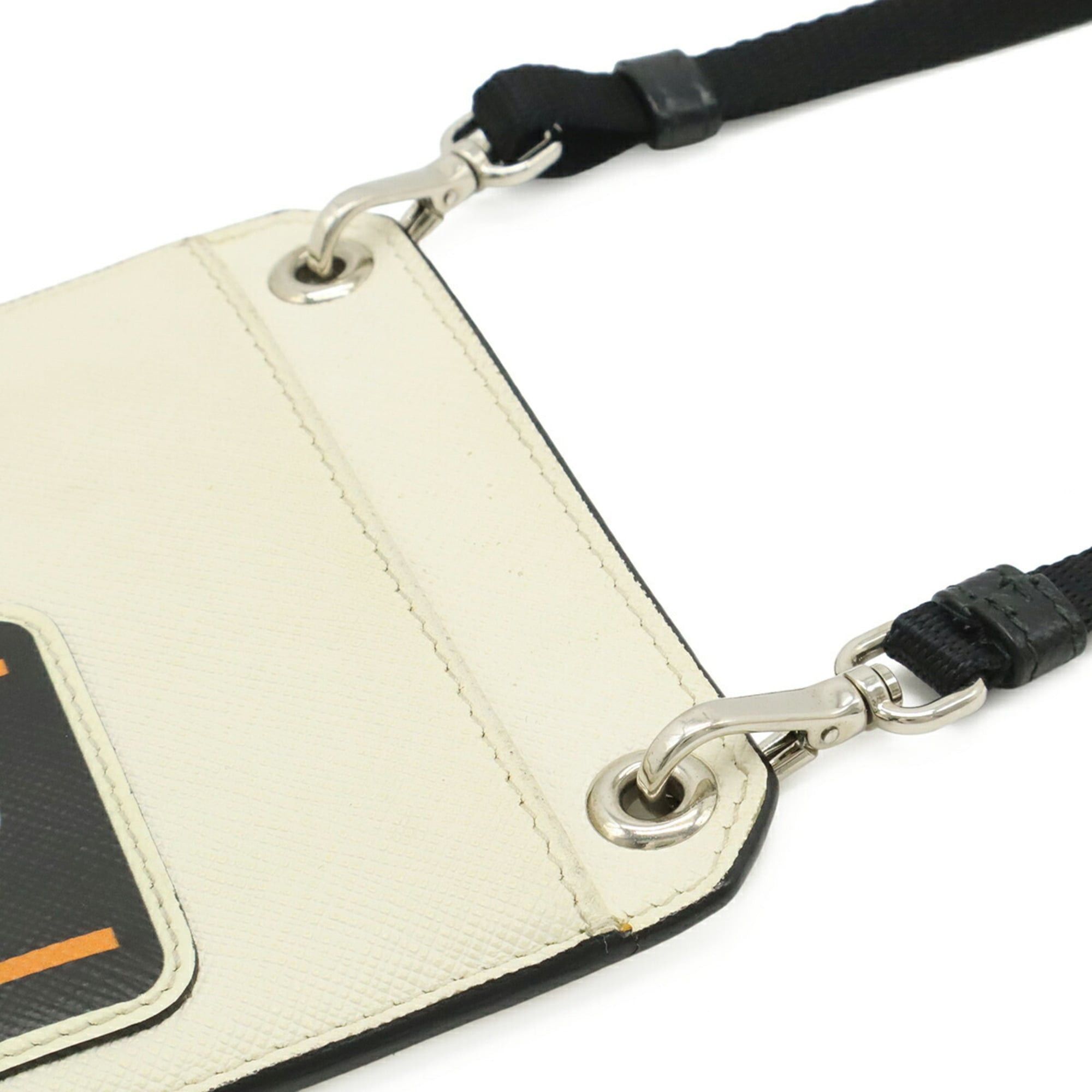 Prada PRADA Saffiano Leather Smartphone Case, Shoulder Bag, Handbag, Pouch, White (2ZH067) Size ONE SIZE - 6 Thumbnail