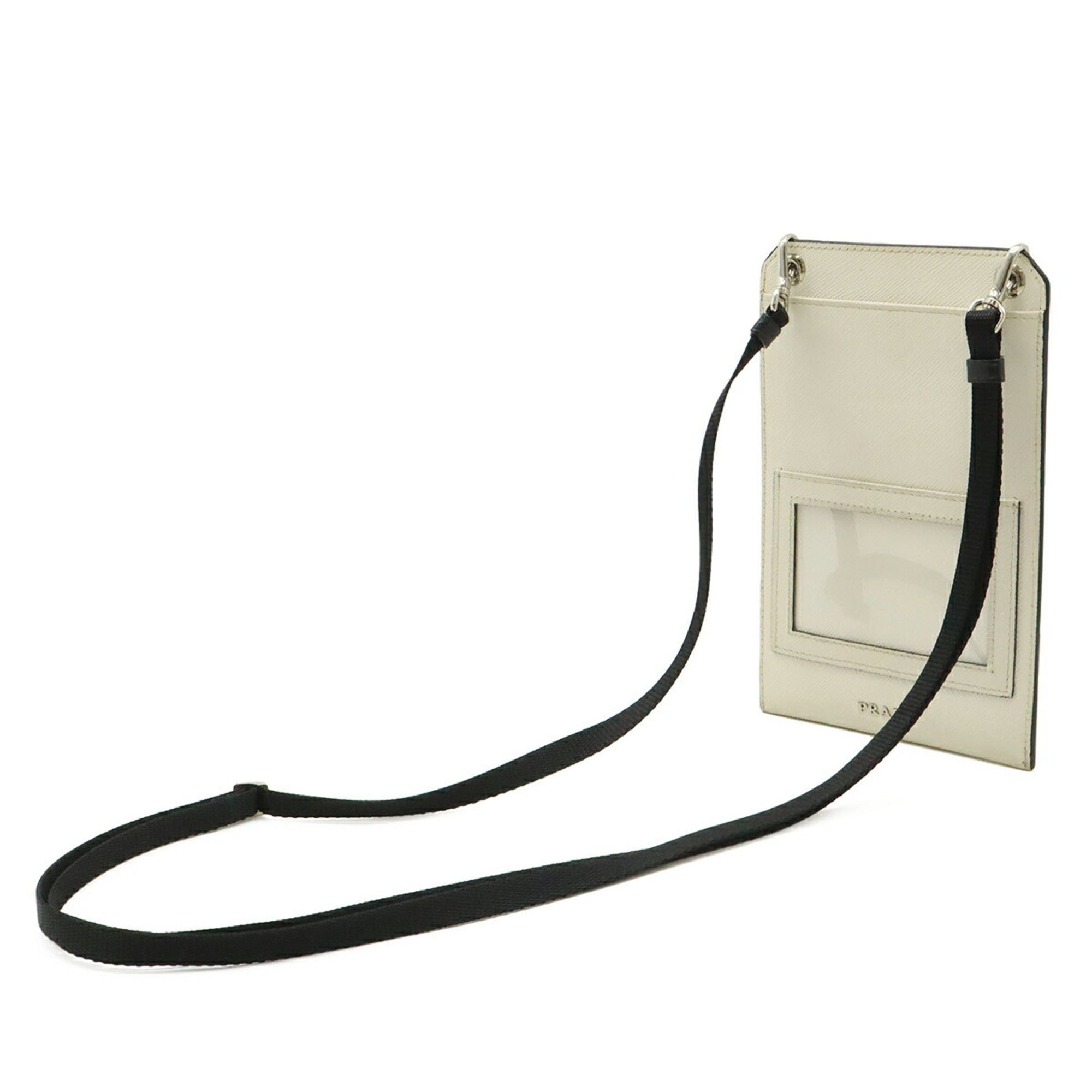Prada PRADA Saffiano Leather Smartphone Case, Shoulder Bag, Handbag, Pouch, White (2ZH067) Size ONE SIZE - 3 Thumbnail