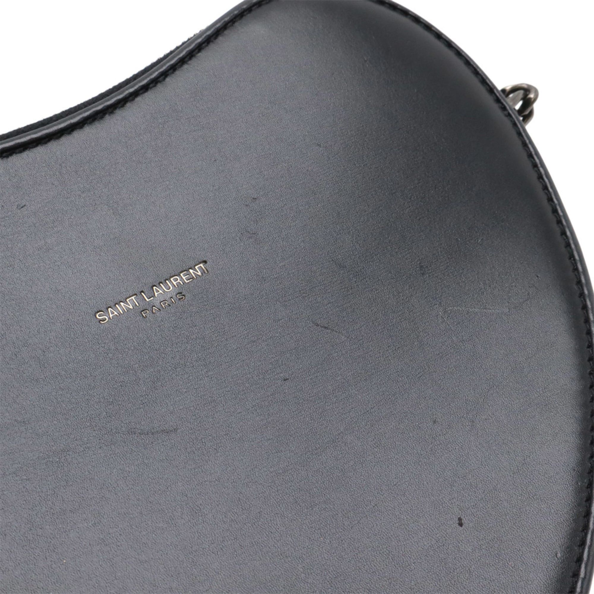 Yves Saint Laurent SAINT LAURENT PARIS YSL Yves Saint Laurent Heart Pochette Chain Shoulder Bag Tassel Leather Black 540694 Size ONE SIZE - 5 Thumbnail