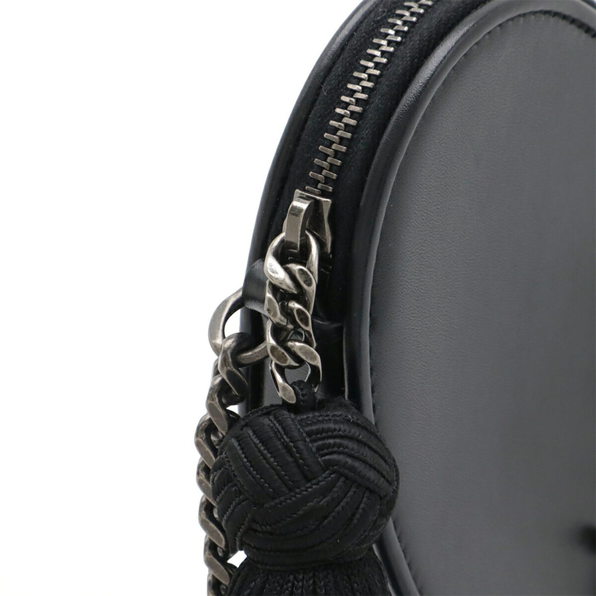 Yves Saint Laurent SAINT LAURENT PARIS YSL Yves Saint Laurent Heart Pochette Chain Shoulder Bag Tassel Leather Black 540694 Size ONE SIZE - 8 Thumbnail