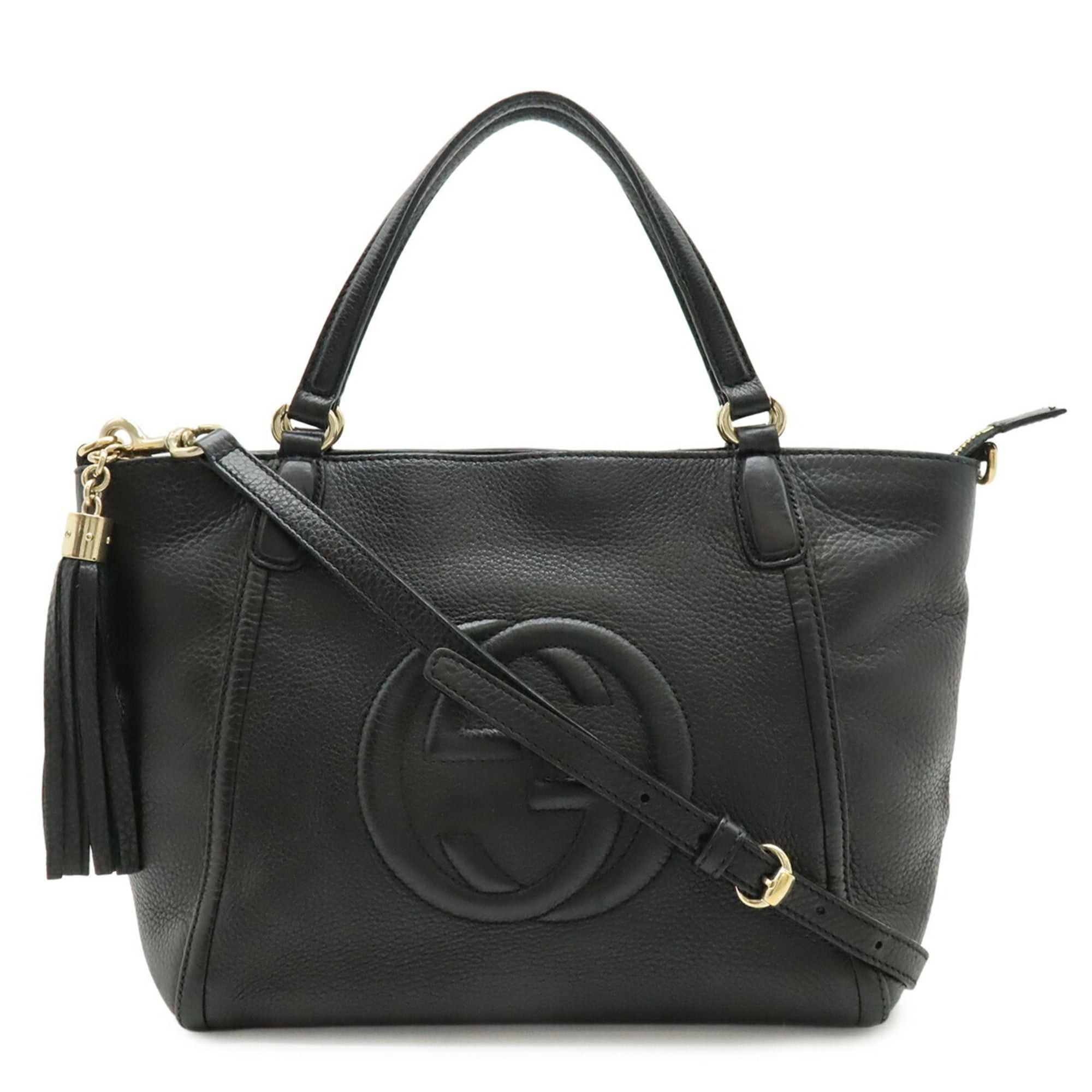 Gucci GUCCI Soho Interlocking G Tote Bag Shoulder Tassel Leather Black 369176 Size ONE SIZE - 2 Thumbnail