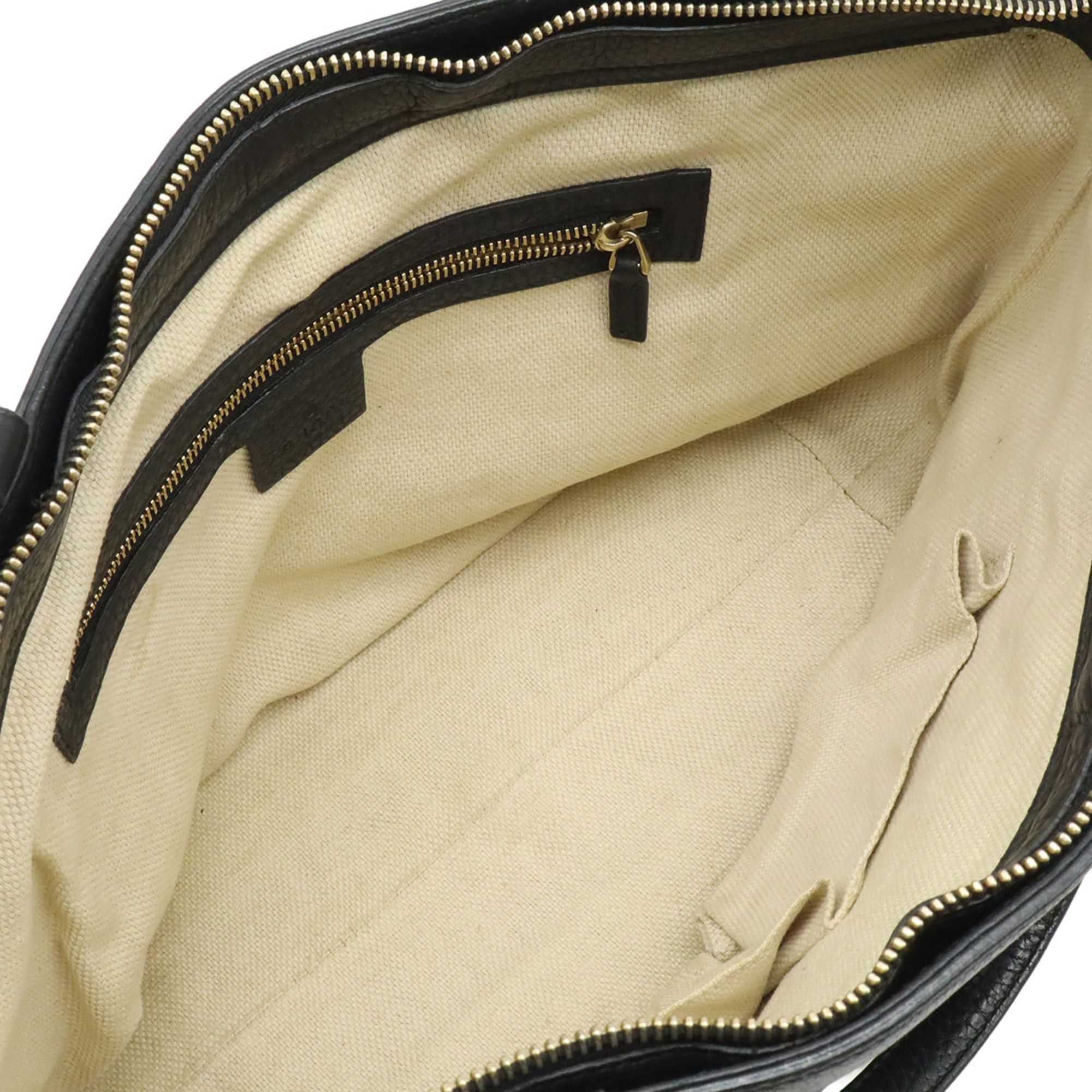 Gucci GUCCI Soho Interlocking G Tote Bag Shoulder Tassel Leather Black 369176 Size ONE SIZE - 8 Thumbnail