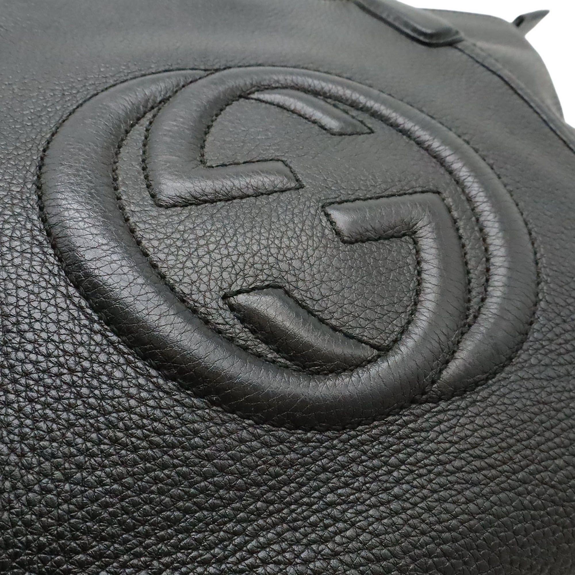 Gucci GUCCI Soho Interlocking G Tote Bag Shoulder Tassel Leather Black 369176 Size ONE SIZE - 10 Thumbnail