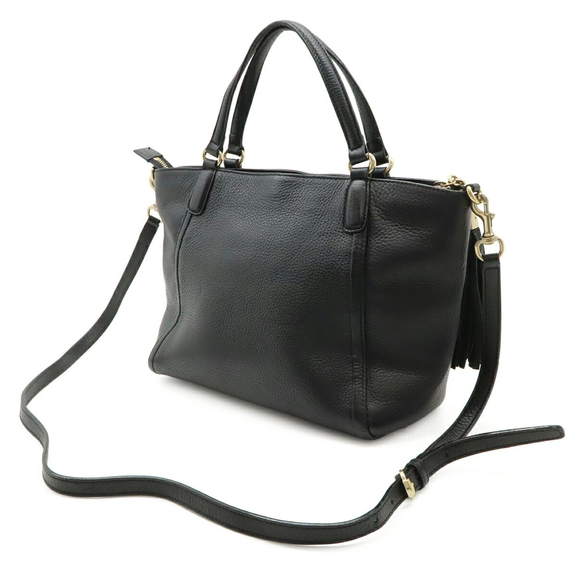 Gucci GUCCI Soho Interlocking G Tote Bag Shoulder Tassel Leather Black 369176 Size ONE SIZE - 3 Thumbnail