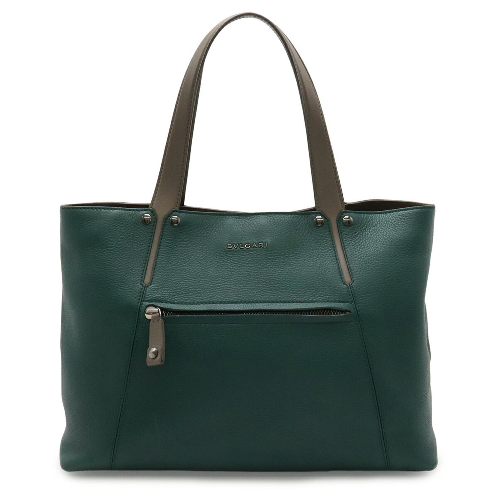 Bvlgari BVLGARI Octo Tote Bag Shoulder Leather Green Mocha Brown Size ONE SIZE - 2 Thumbnail